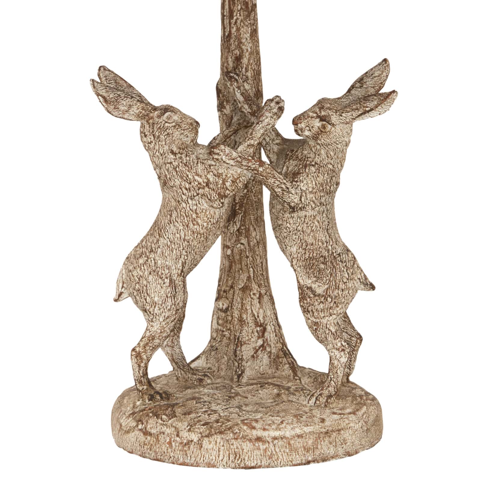 Stonewashed Marching Hares Lamp With Linen Shade – Colour: Brown