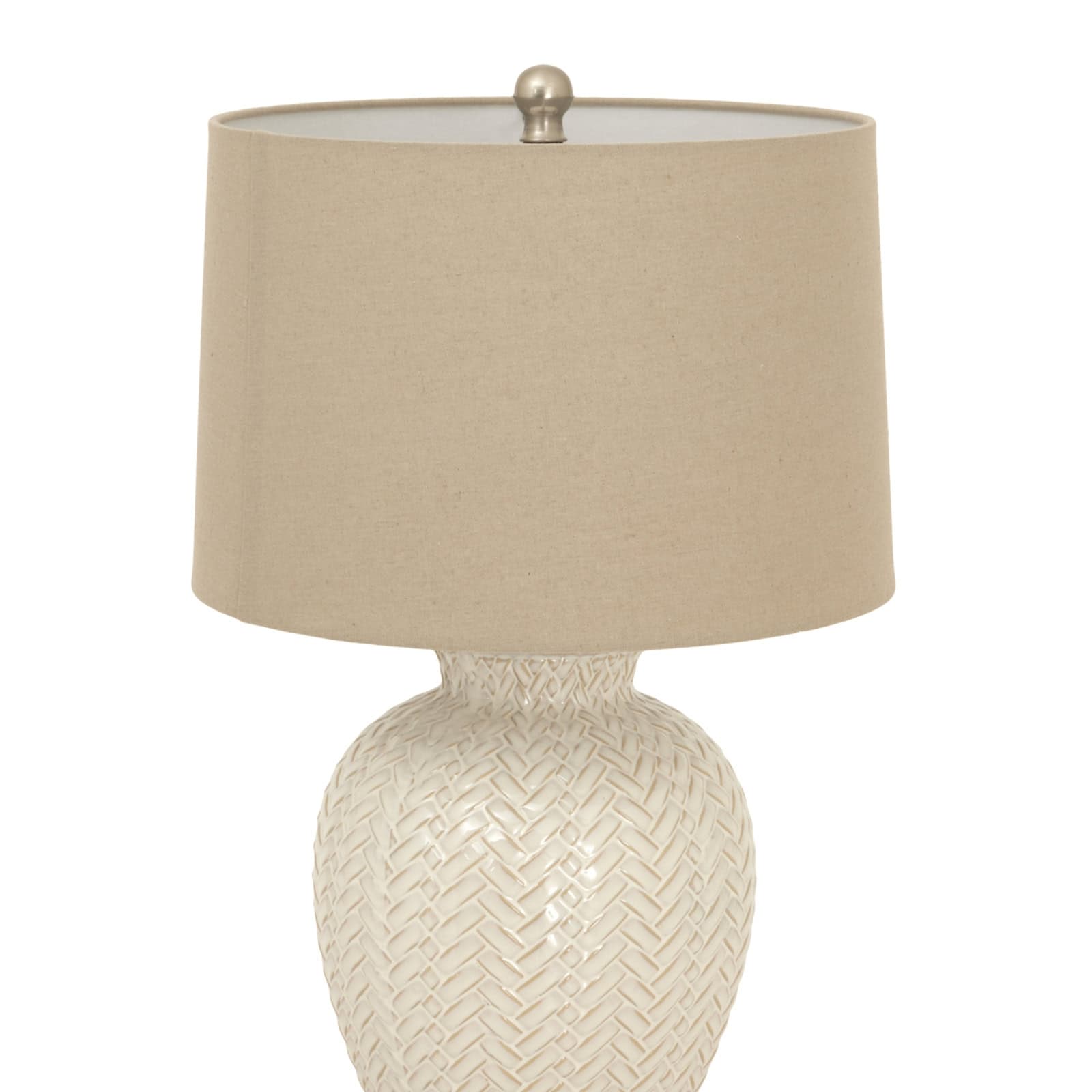 Twill Weave Ceramic Table Lamp With Linen Shade – Additional view