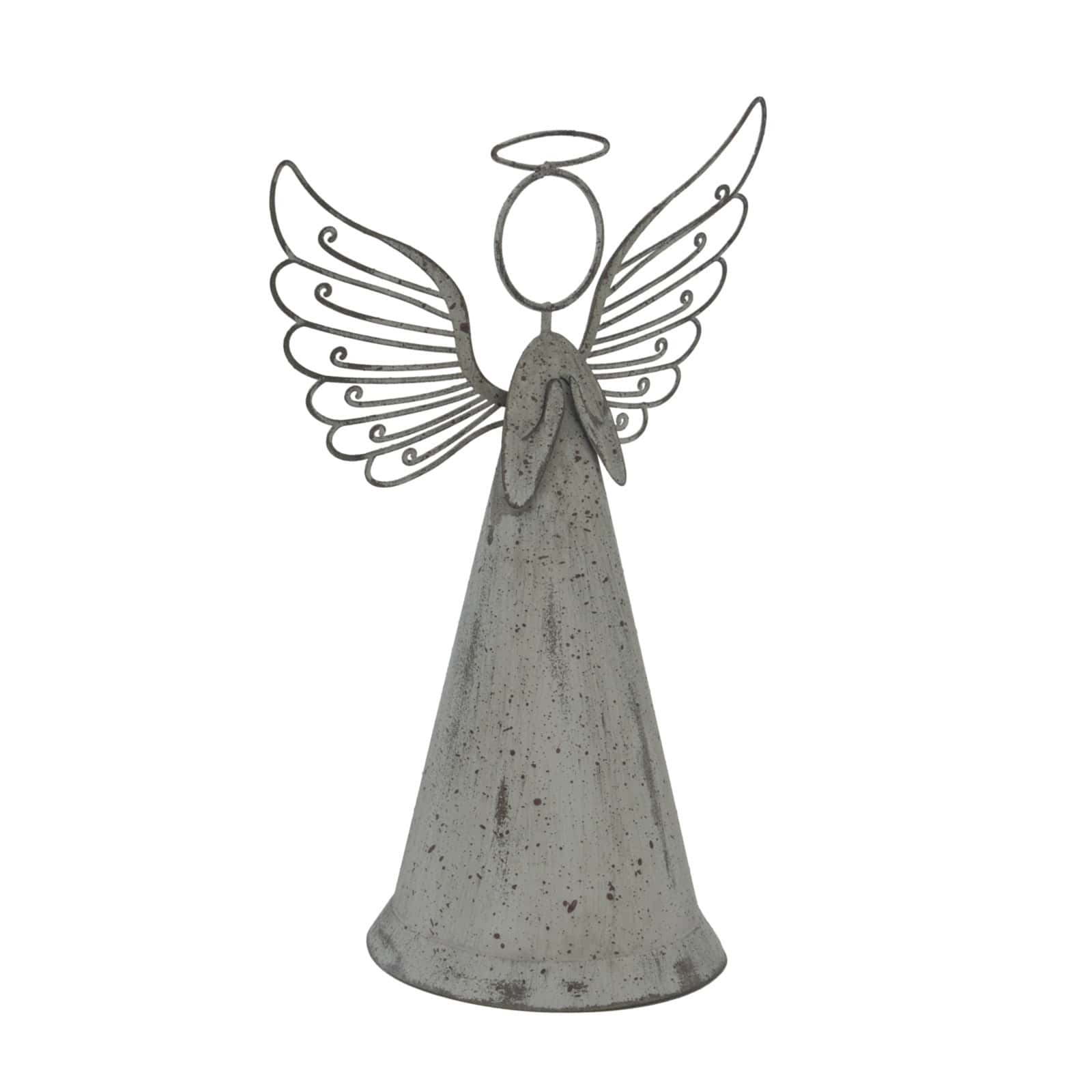 Large Rustic Metal Standing Angel – Colour: Brown