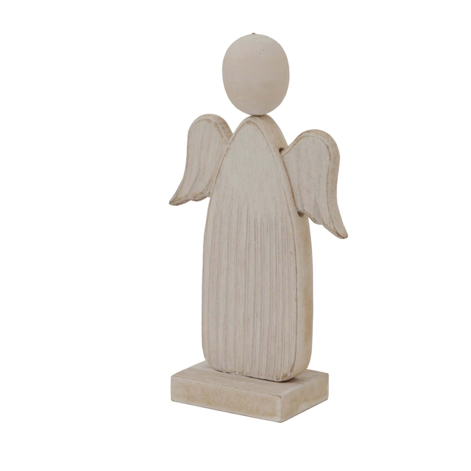 Whitewashed Rustic Angel – Colour: White