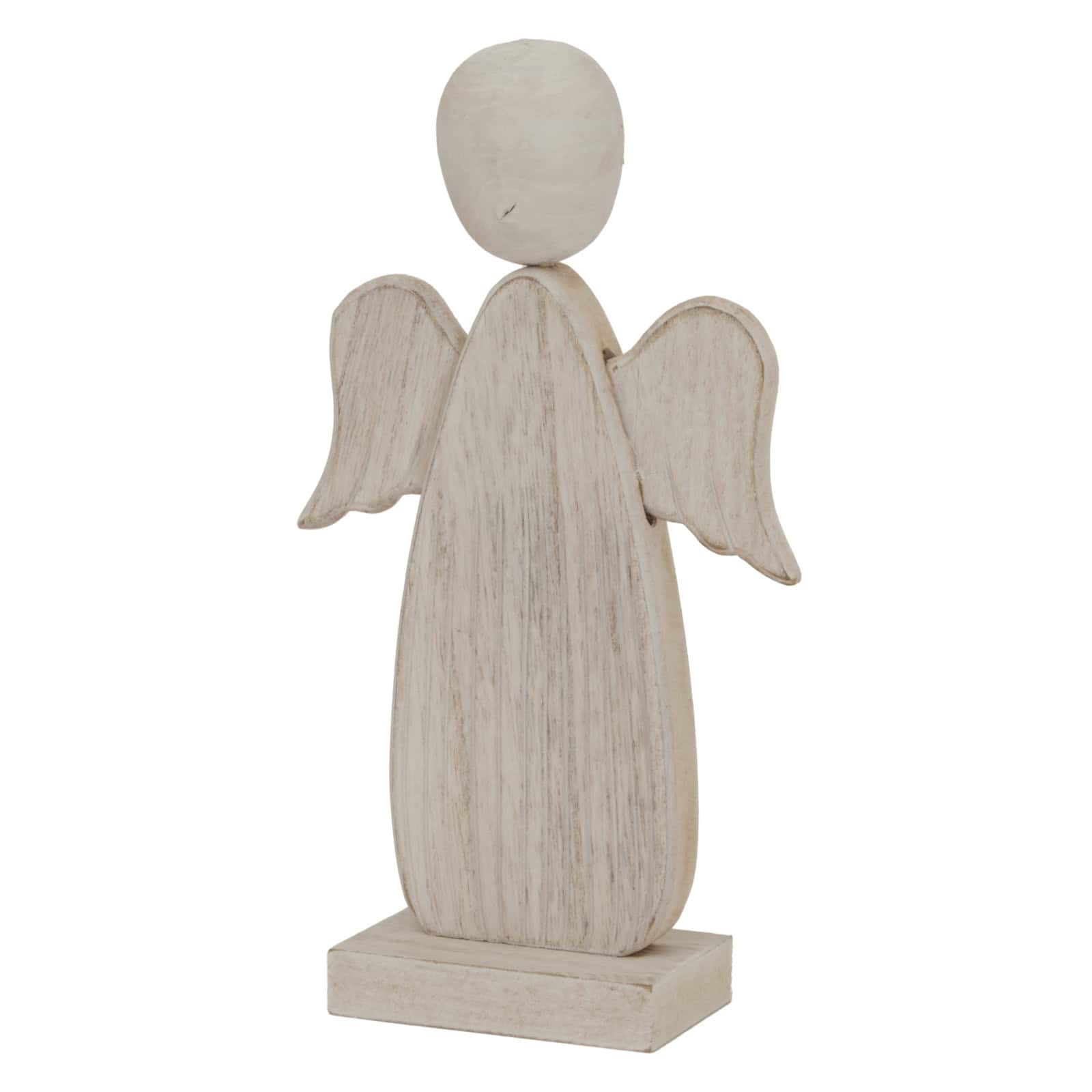 Large Whitewashed Rustic Angel – Colour: Brown