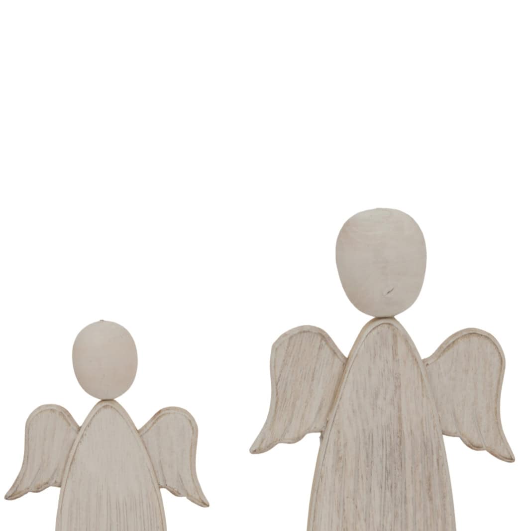 Large Whitewashed Rustic Angel – Material: Wood