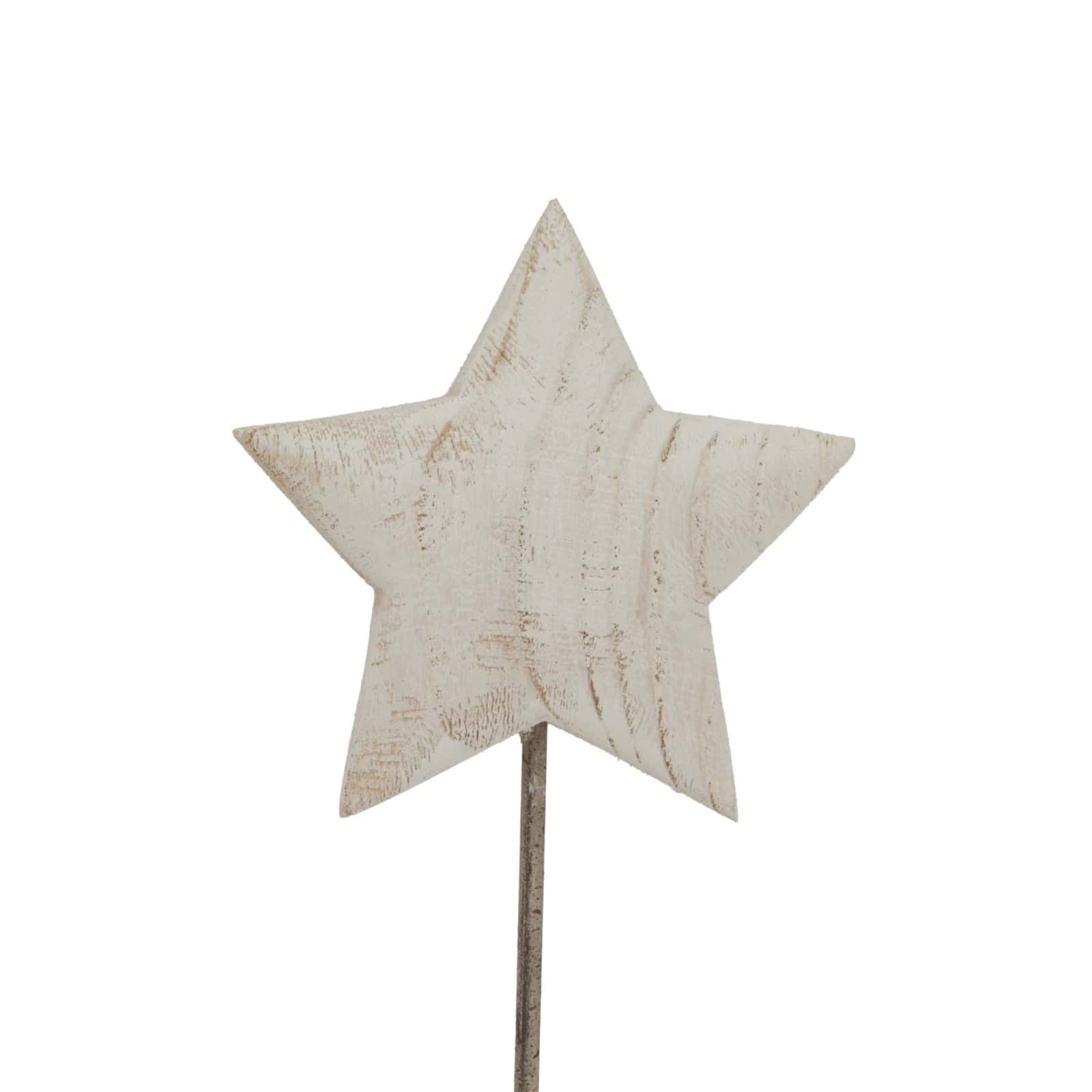 Whitewashed Rustic Star On Stand – Colour: White