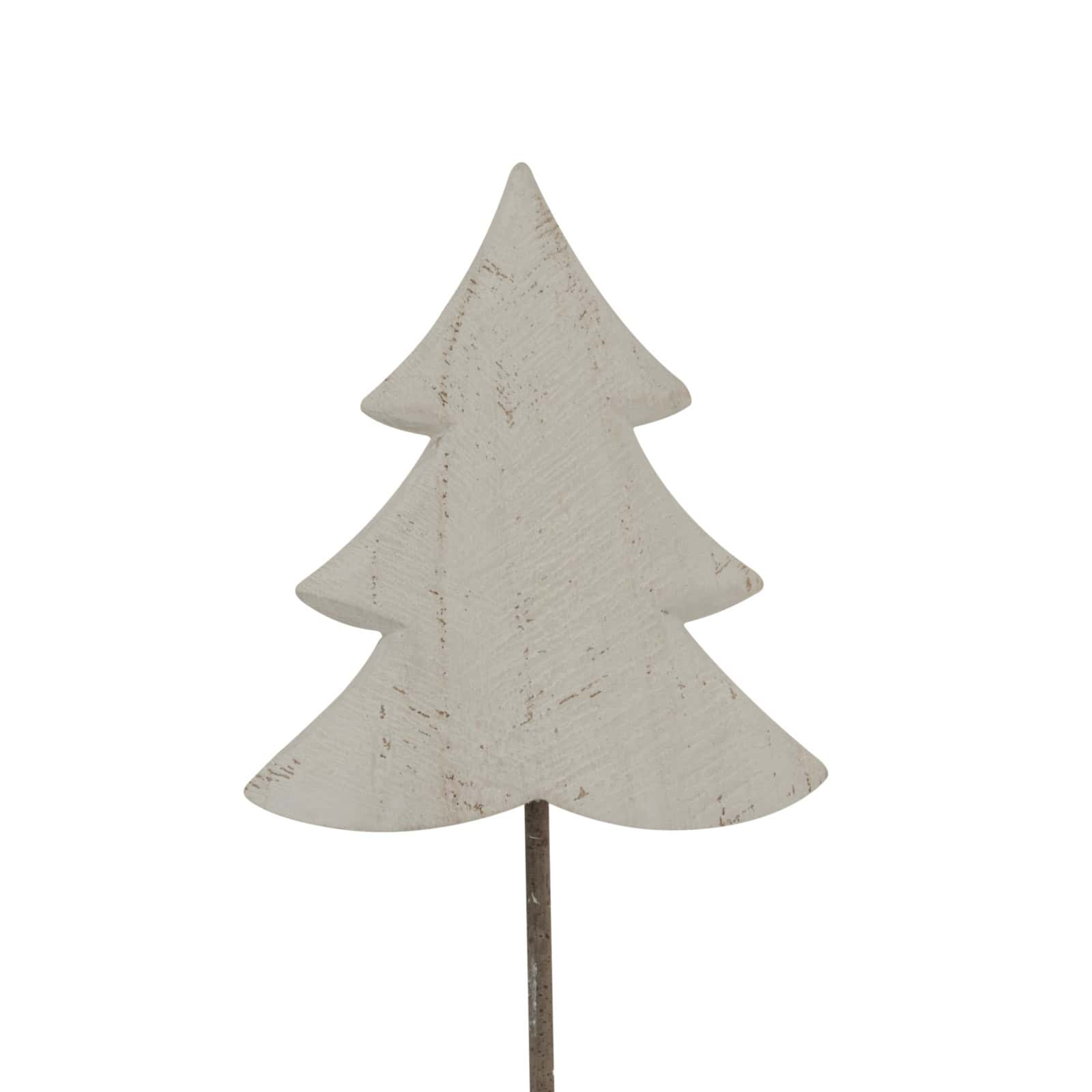 Whitewashed Rustic Tree On Stand – Material: Metal