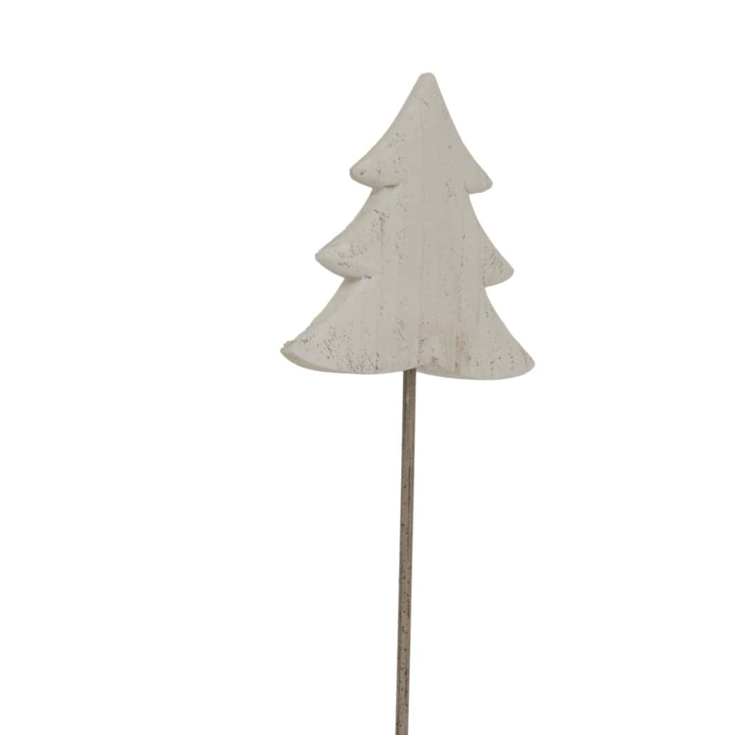 Large Whitewashed Rustic Tree On Stand – Colour: White
