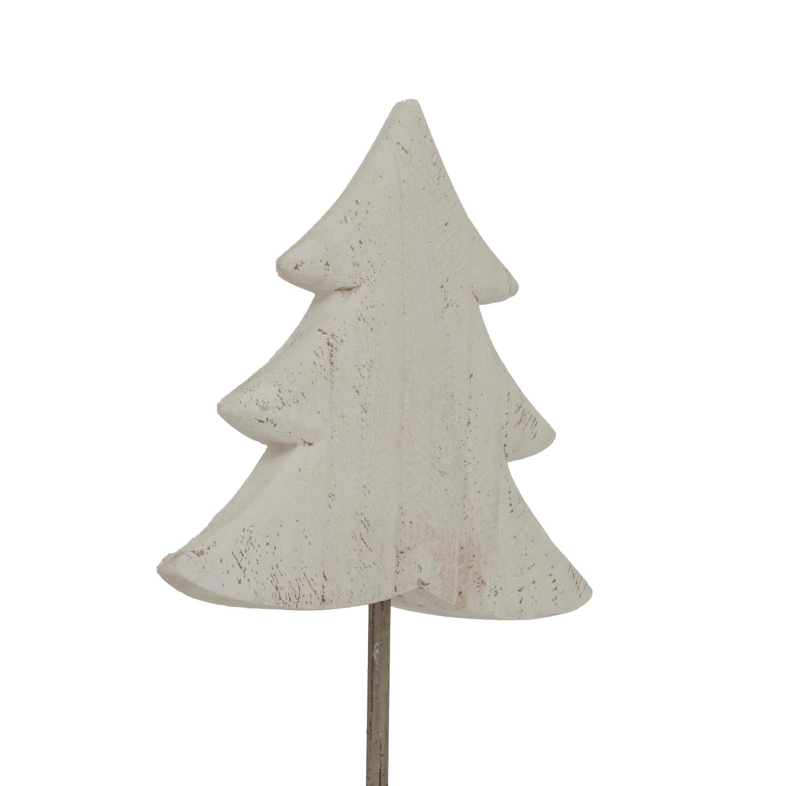 Large Whitewashed Rustic Tree On Stand – Material: Metal