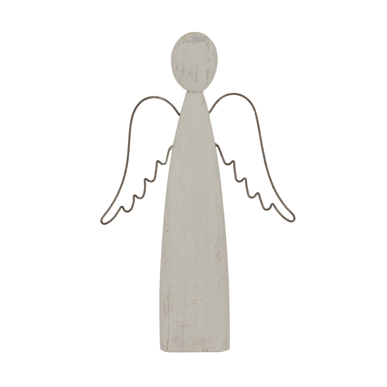 Large Whitewashed Rustic Standing Angel