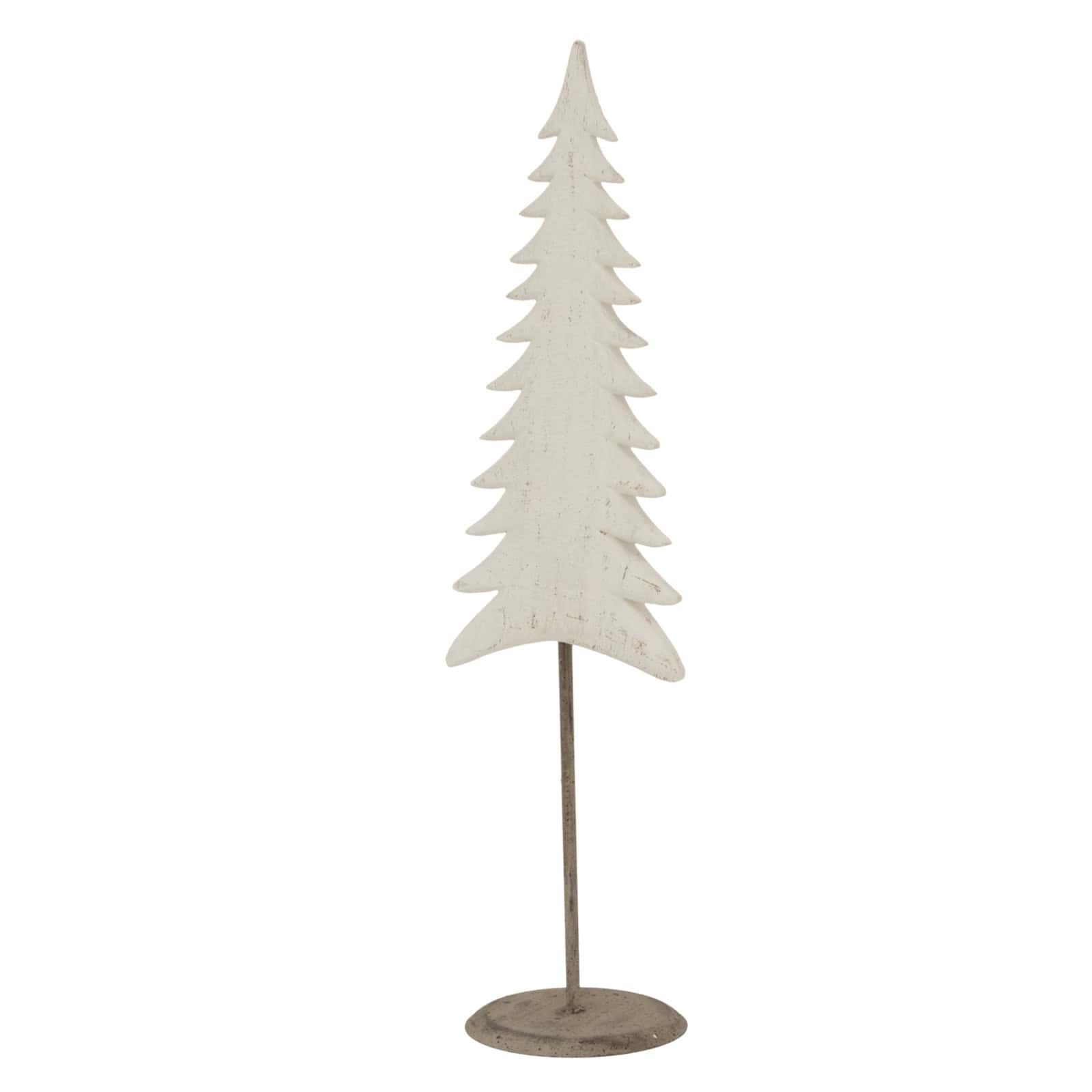 Medium Whitewashed Tall Tree On Stand – Colour: White