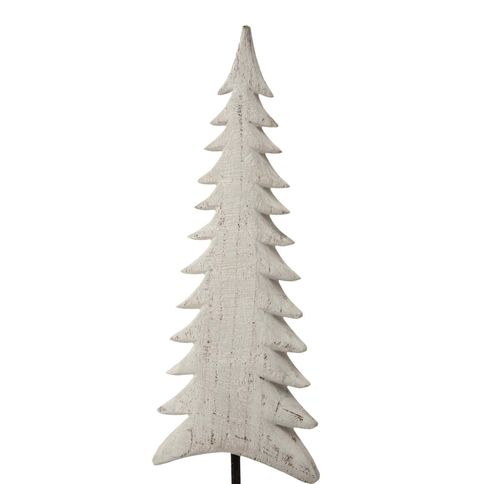 Medium Whitewashed Tall Tree On Stand – Material: Metal