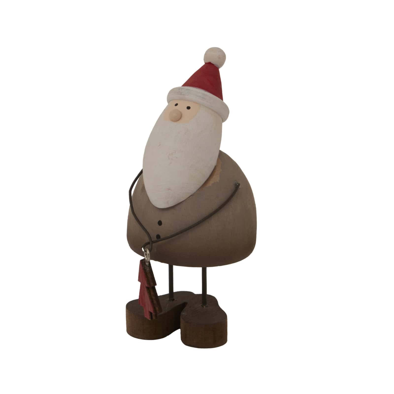 Rustic Santa With Tree Decoration – Colour: Brown