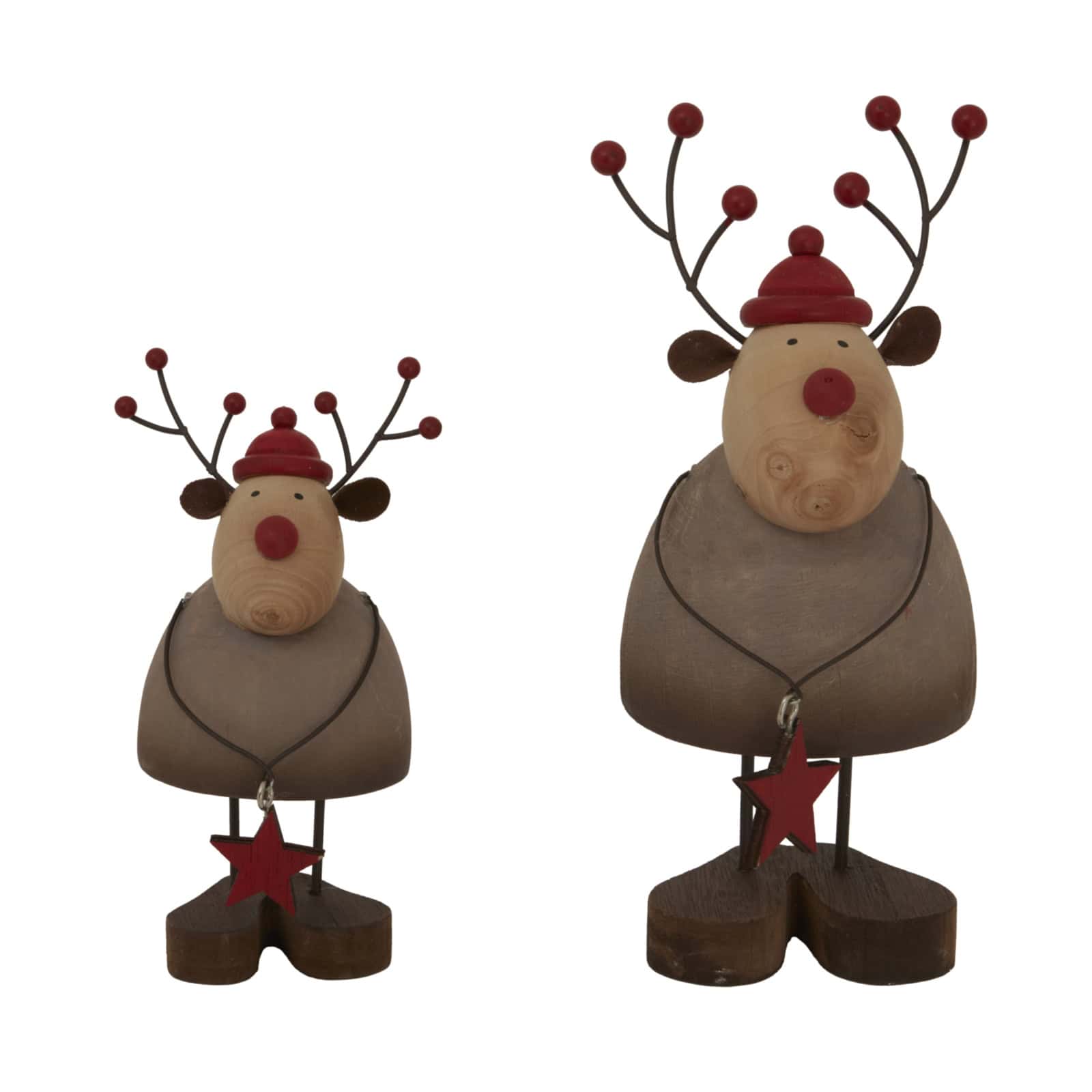 Rustic Reindeer With Star Decoration – Material: Metal
