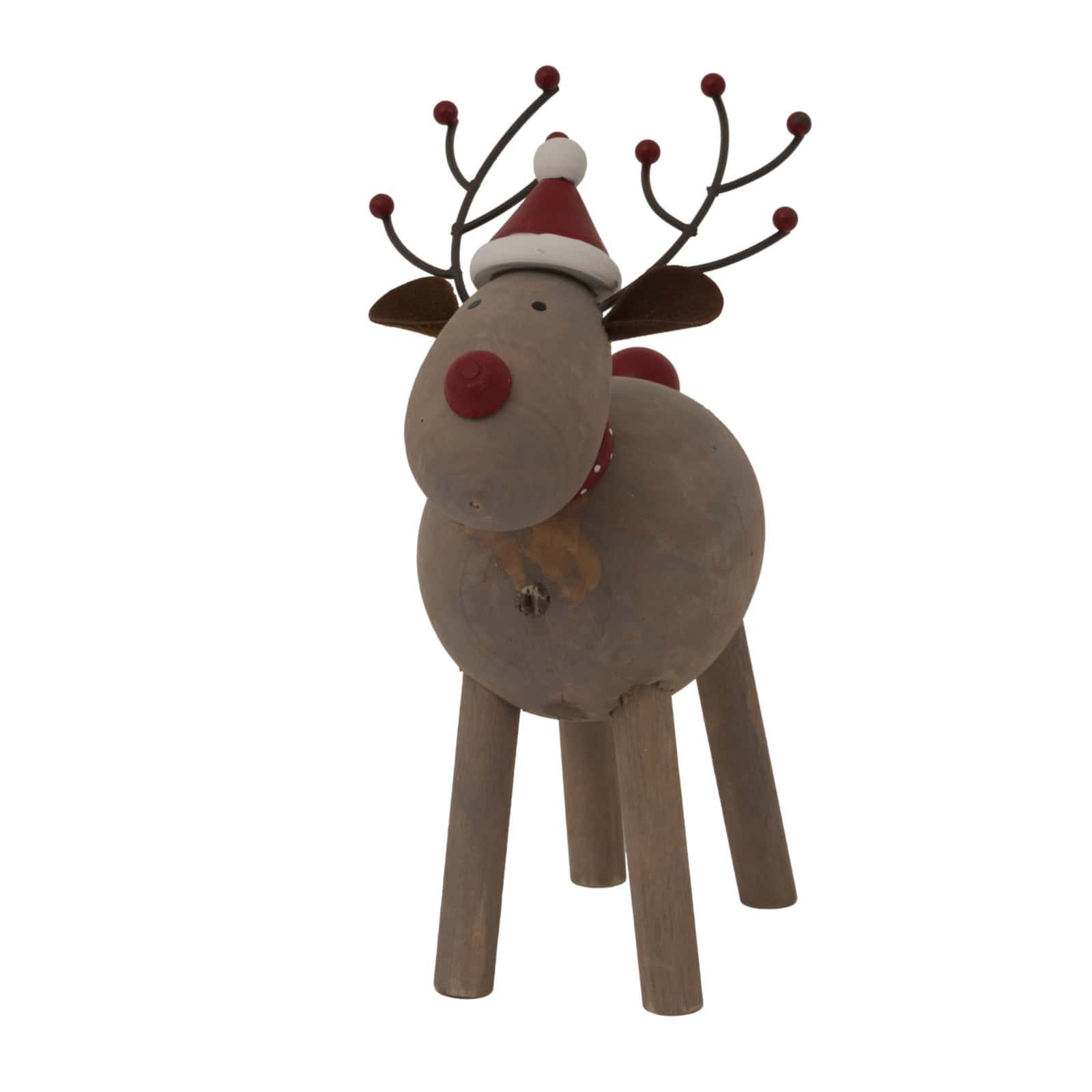 Large Rustic Rudolf With Hat – Colour: Brown