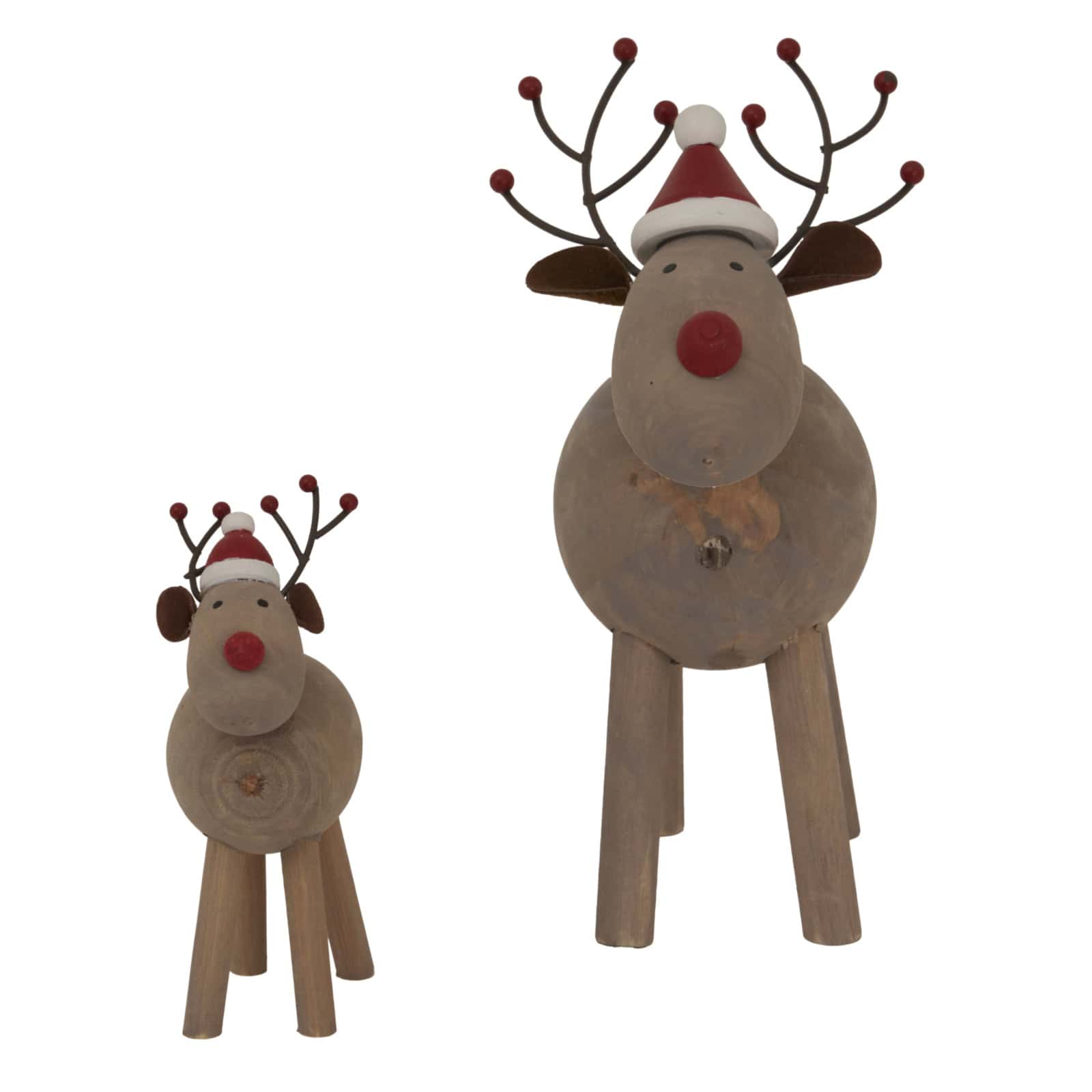 Large Rustic Rudolf With Hat – Christmas Decorations