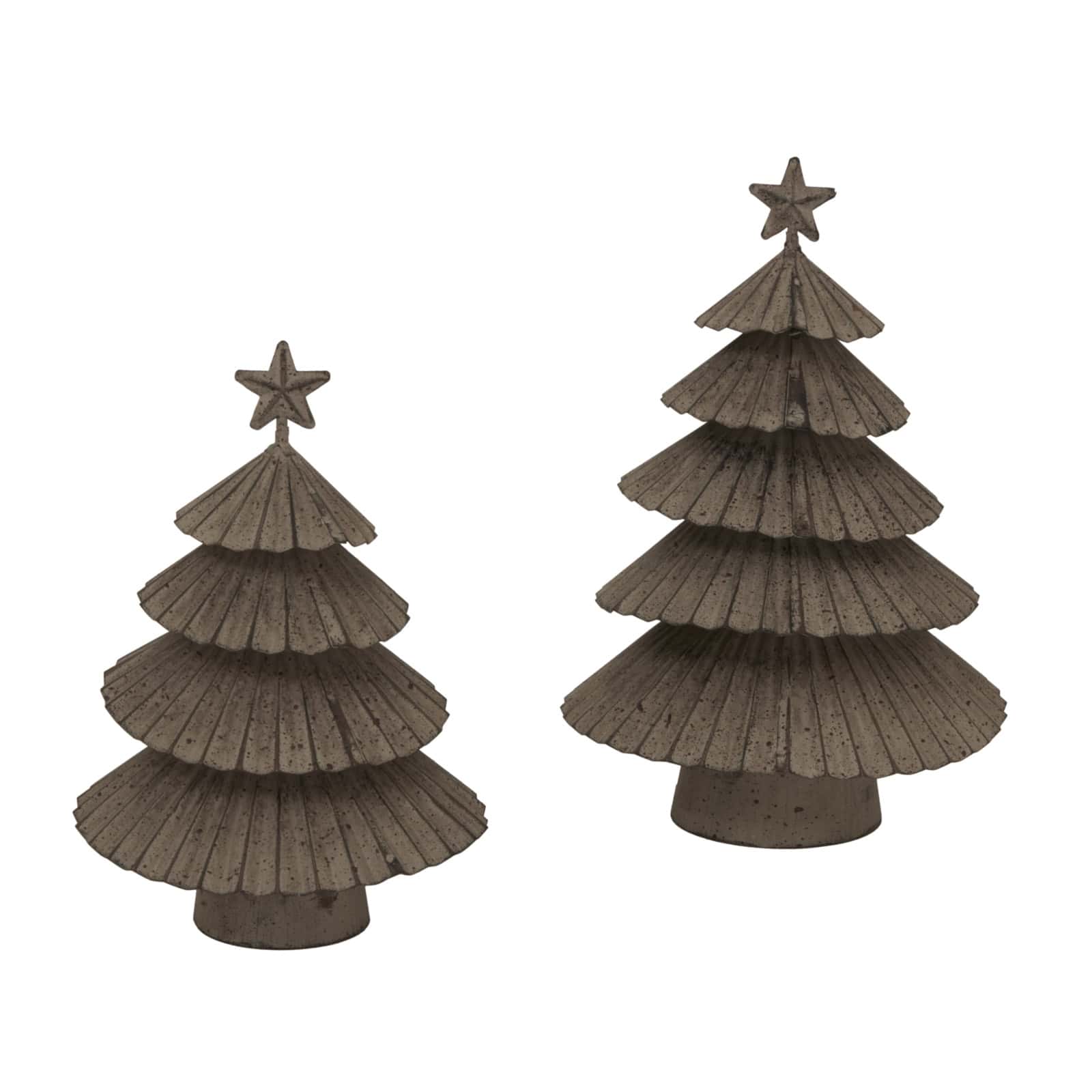 Large Rustic Metal Layered Tree With Star – Christmas Decorations