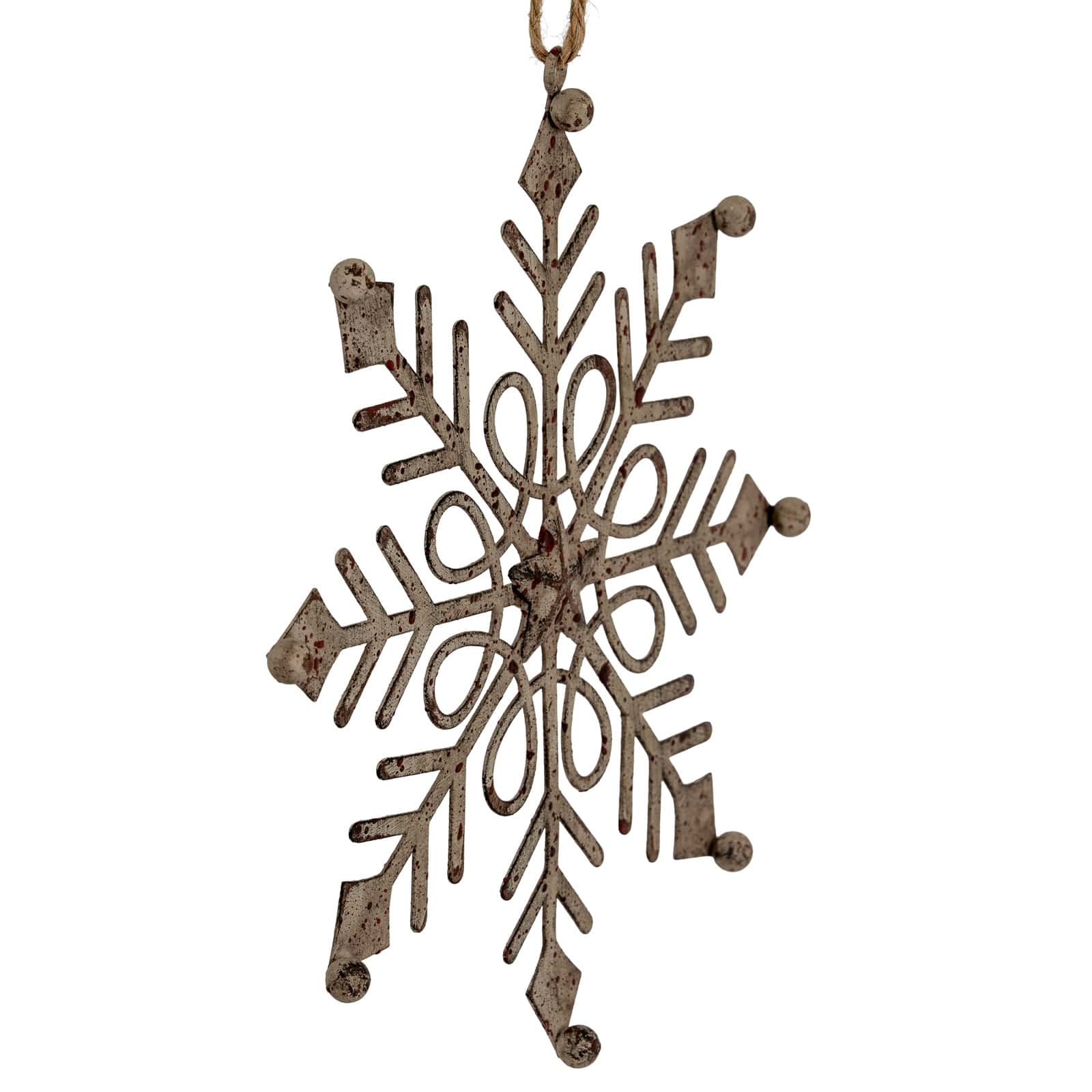 Rustic Hanging Gem Snowflake Decoration – Material: Metal