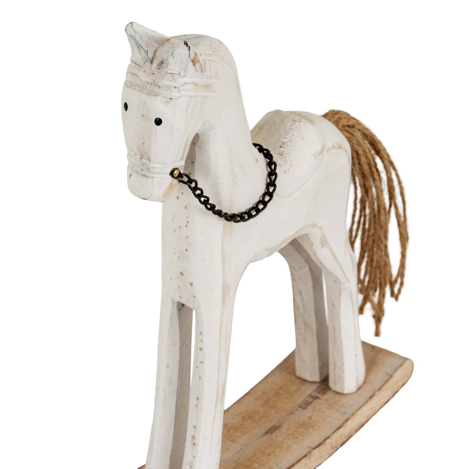 Whitewashed Rustic Rocking Horse – Material: Wood