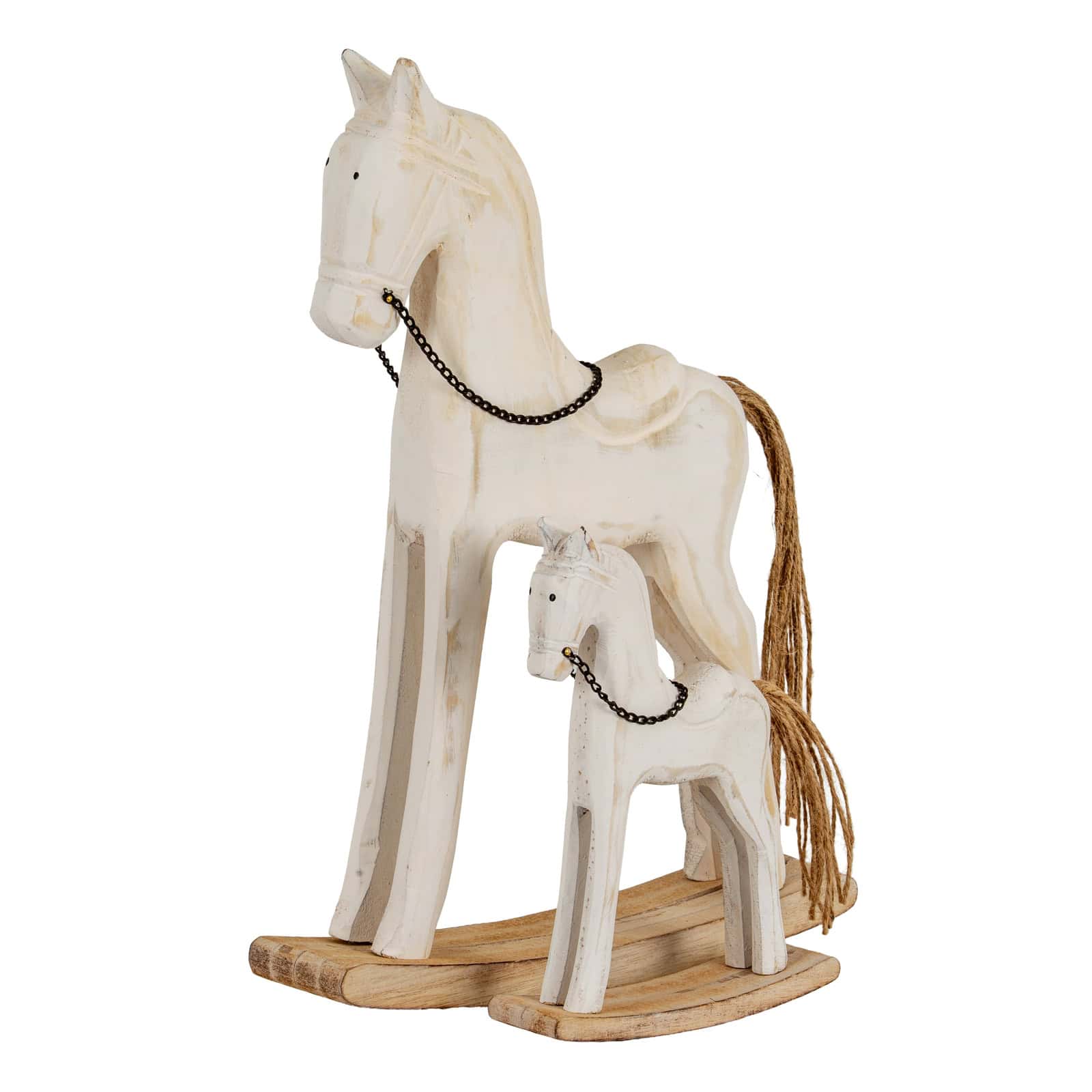 Whitewashed Rustic Rocking Horse – Christmas Decorations