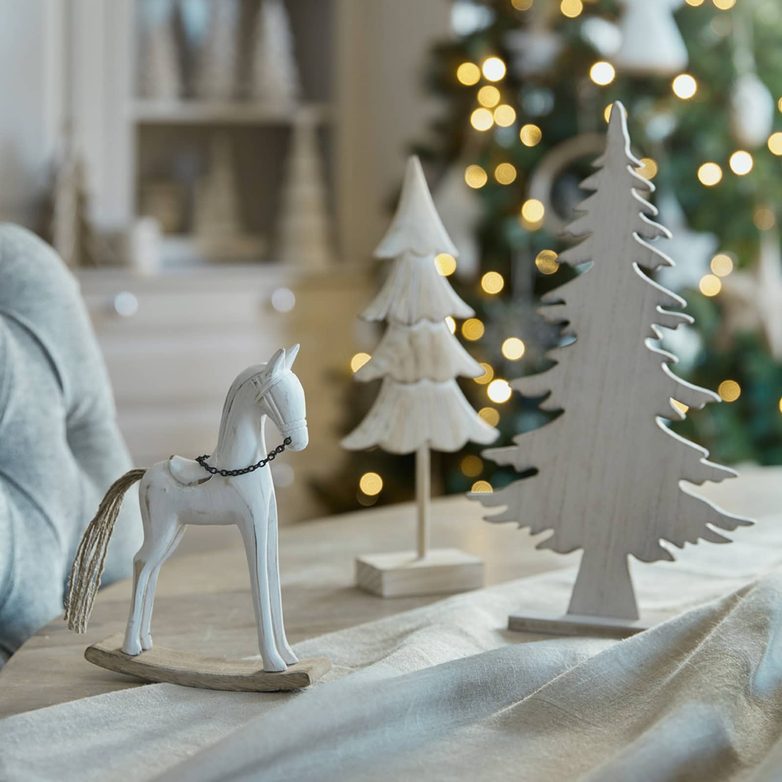 Whitewashed Rustic Rocking Horse – Additional view