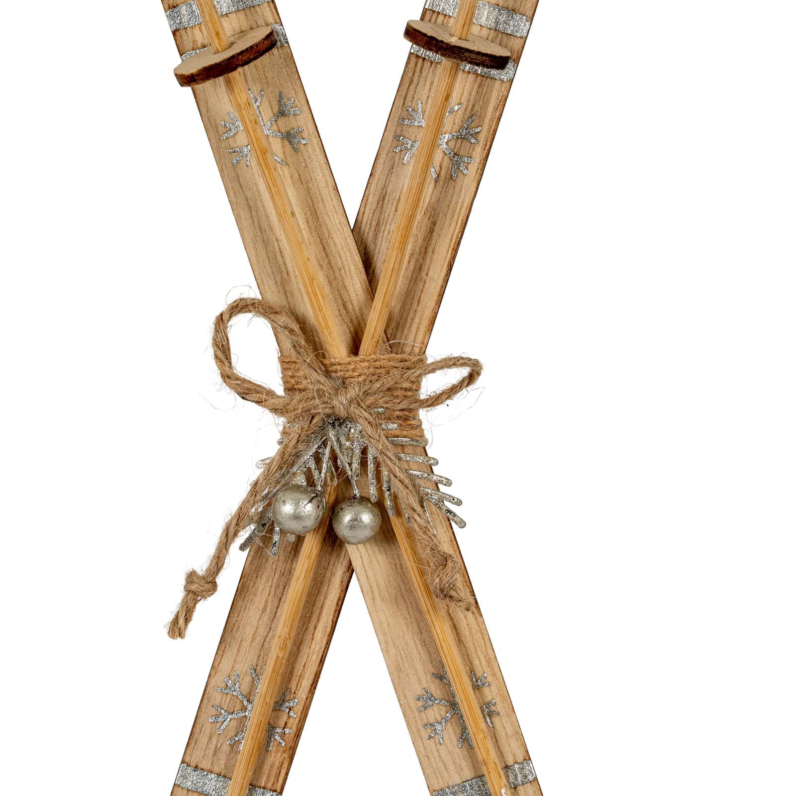 Natural Rustic Crossed Skis – Colour: Brown