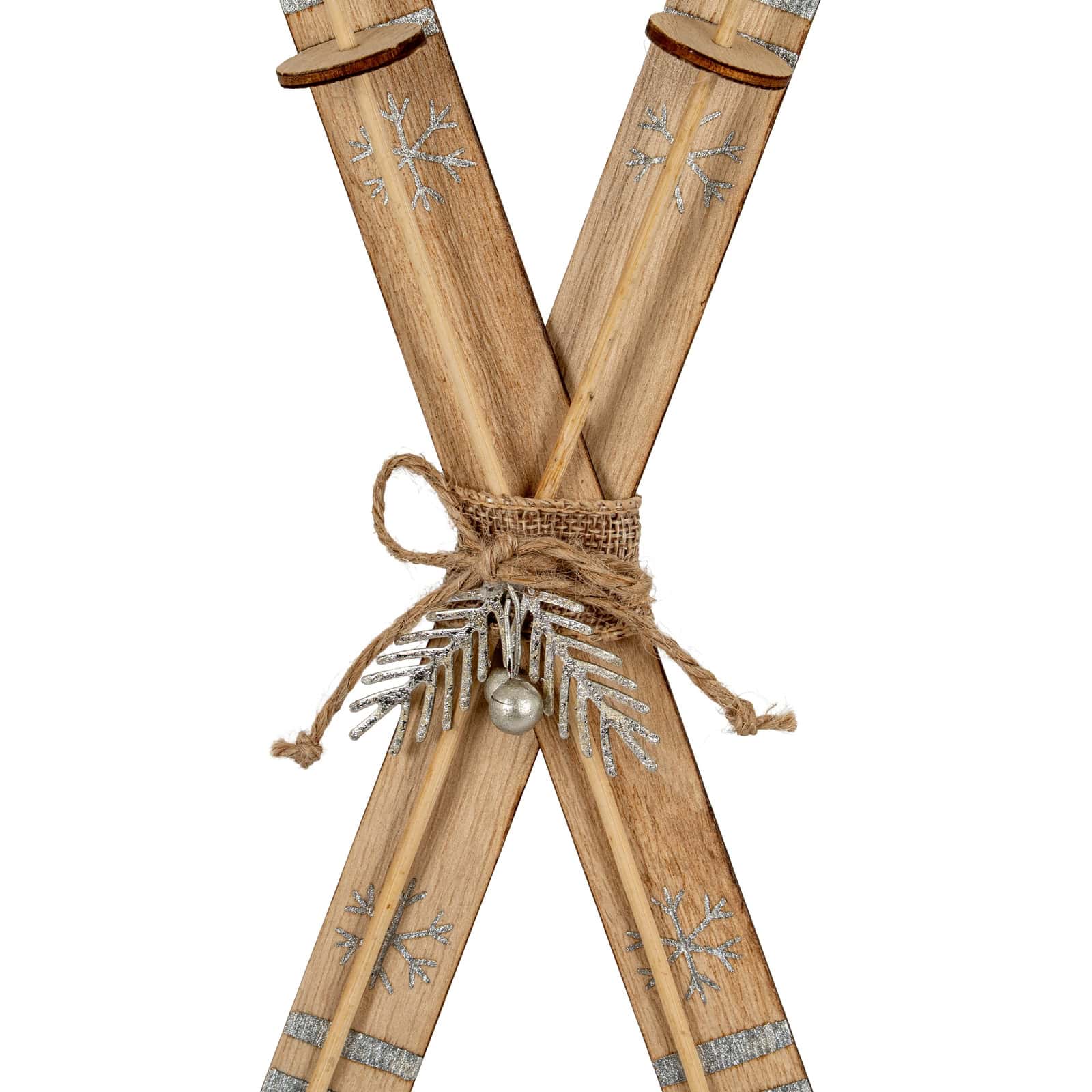 Large Natural Rustic Crossed Skis – Colour: Brown