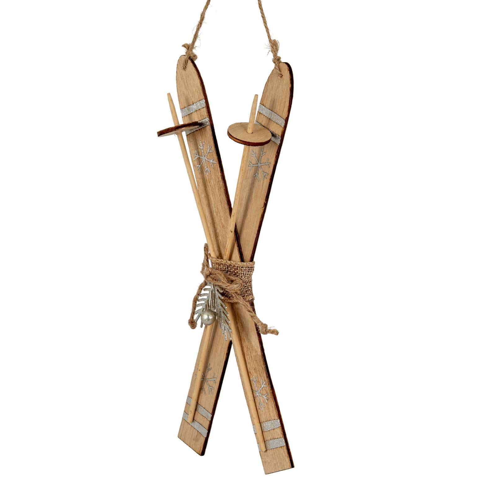 Large Natural Rustic Crossed Skis – Material: Wood