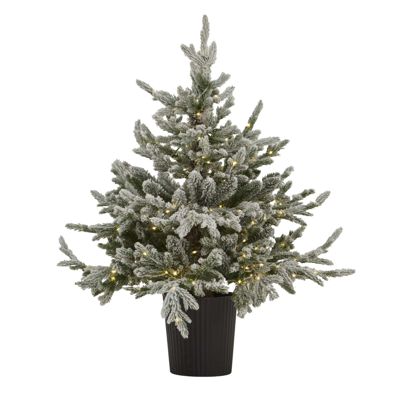 Snowy Forest Fir Pre-Lit Led 300L Christmas Tree In Pot – Colour: White