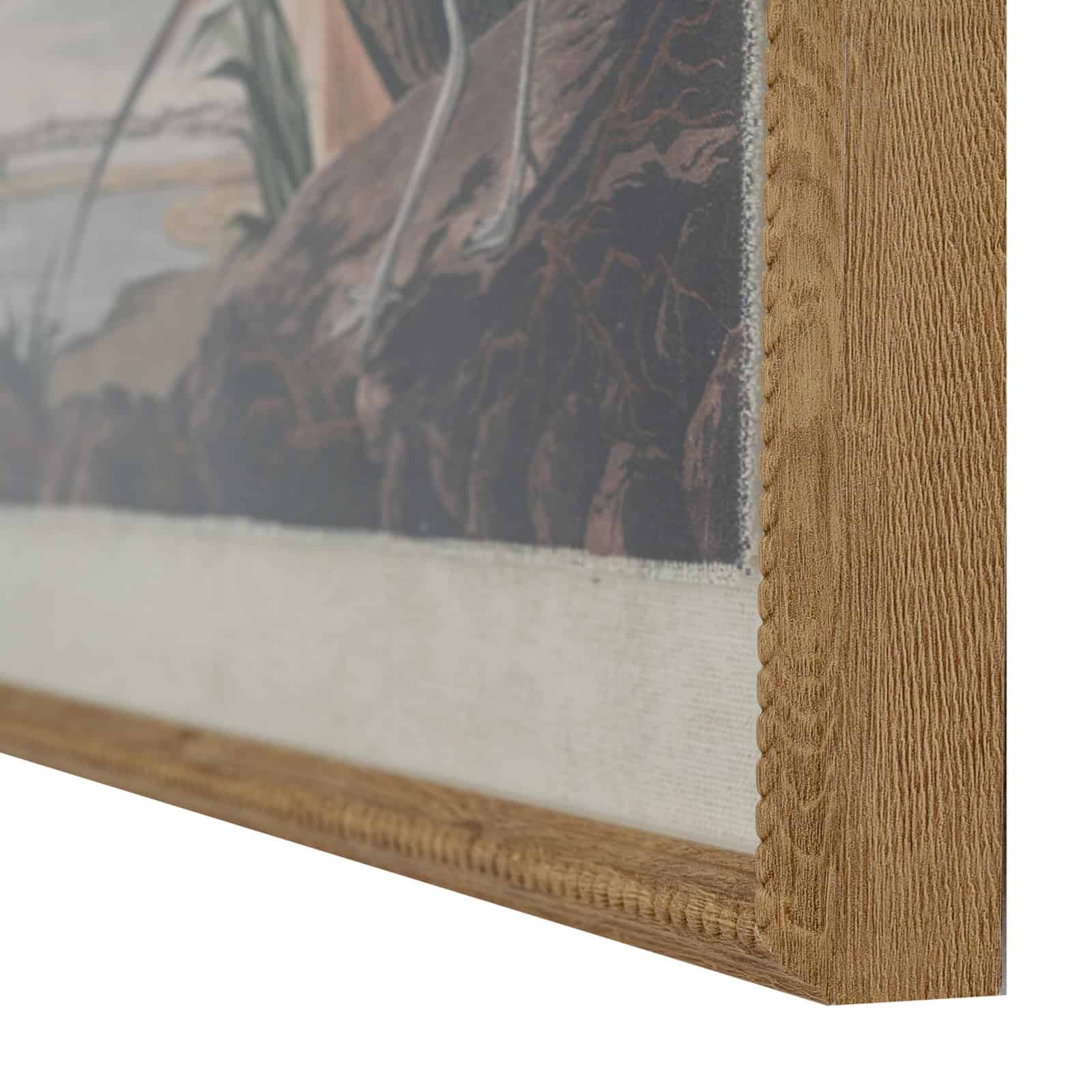 Flora & Fauna Collection Curlews On Linen In Beaded Frame – Colour: Brown