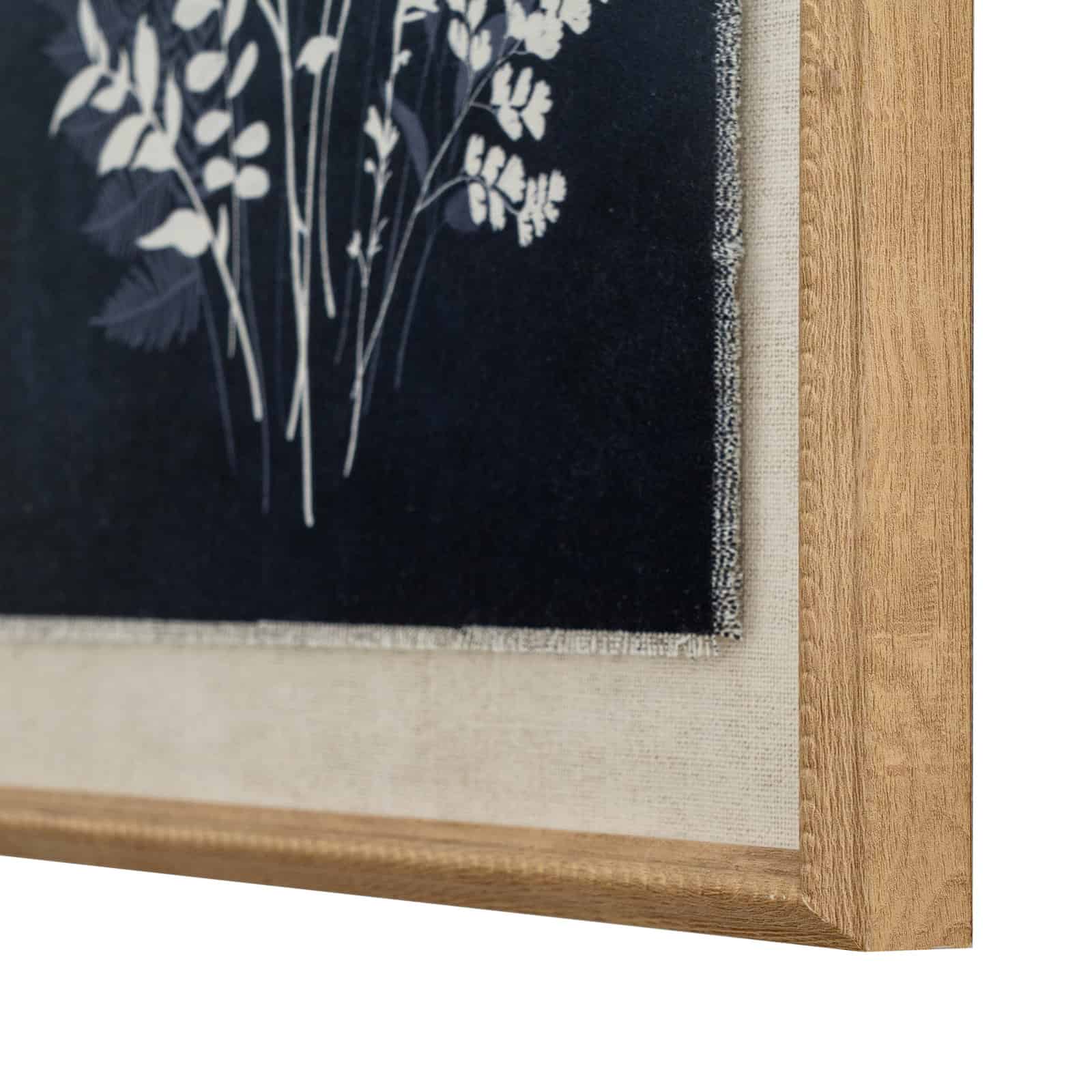 Flora & Fauna Collection Grove On Linen In Beaded Frame – Colour: White