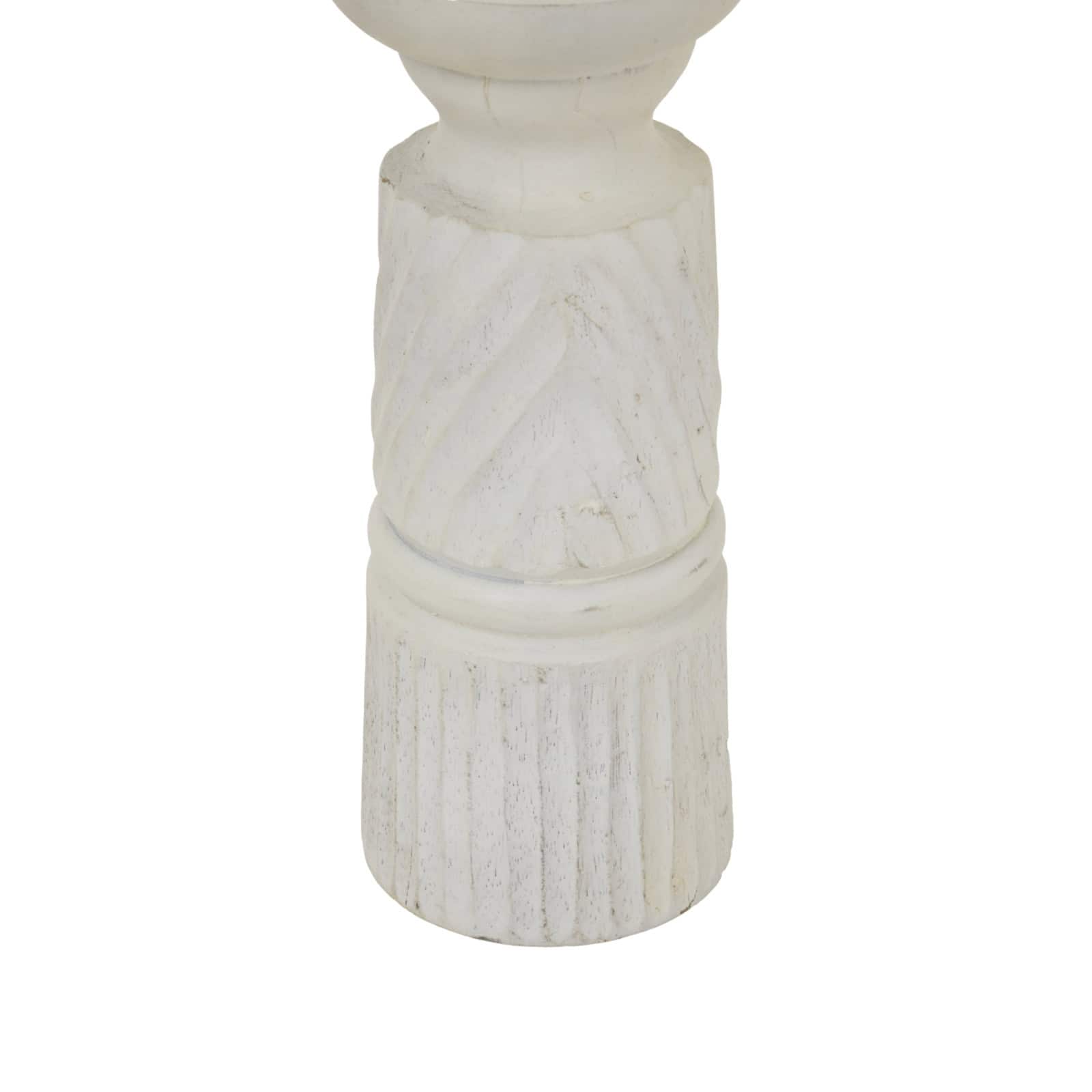 Medium White Carved Candle Holder – Candle Holders & Lanterns