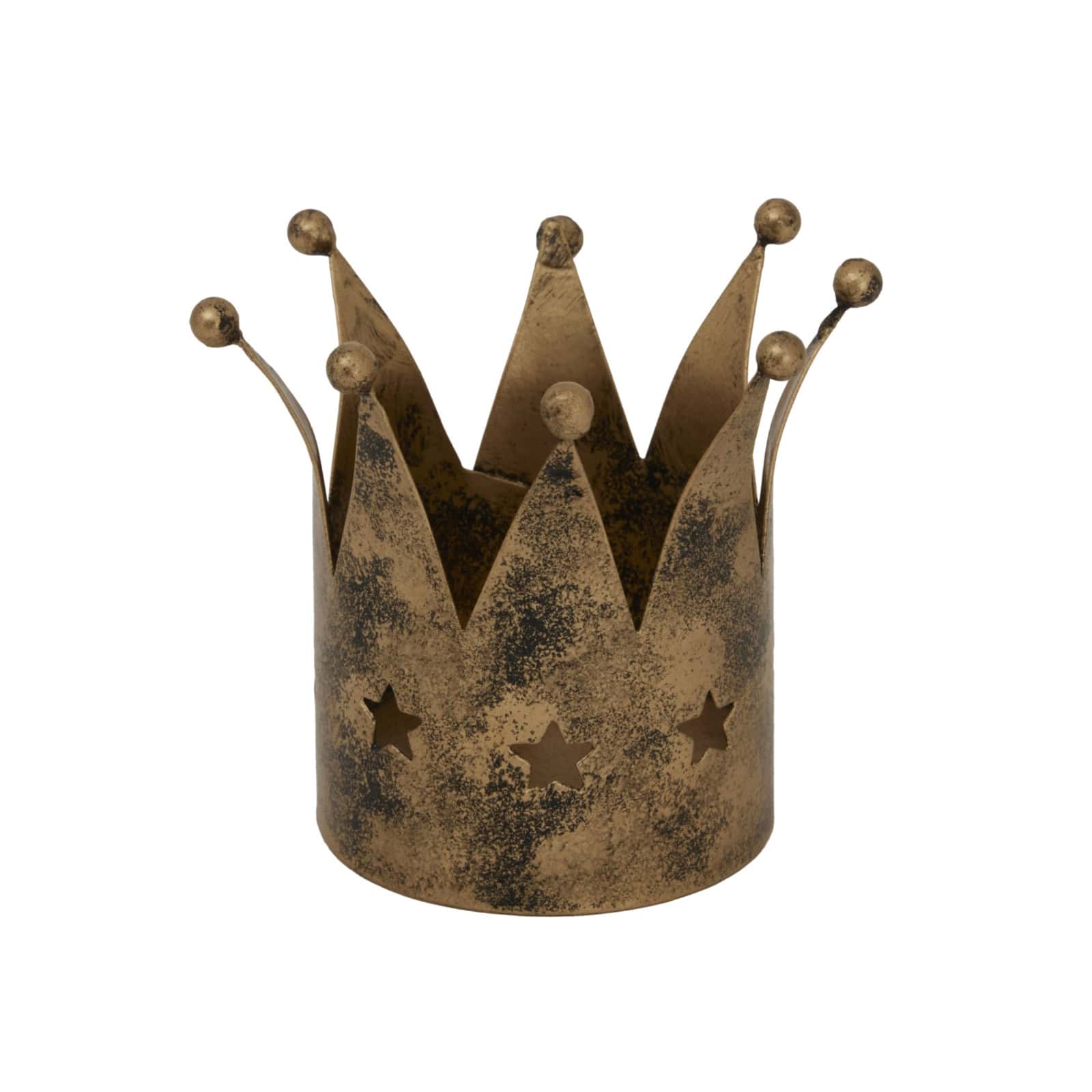 Antique Gold Crown Tealight Holder