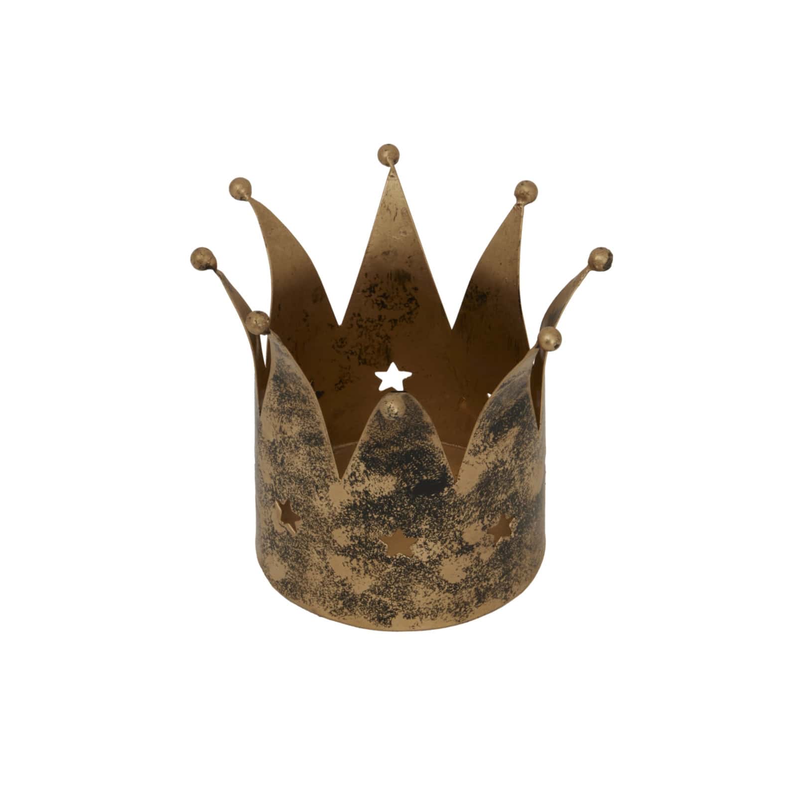 Antique Gold Crown Candle Holder – Material: Metal