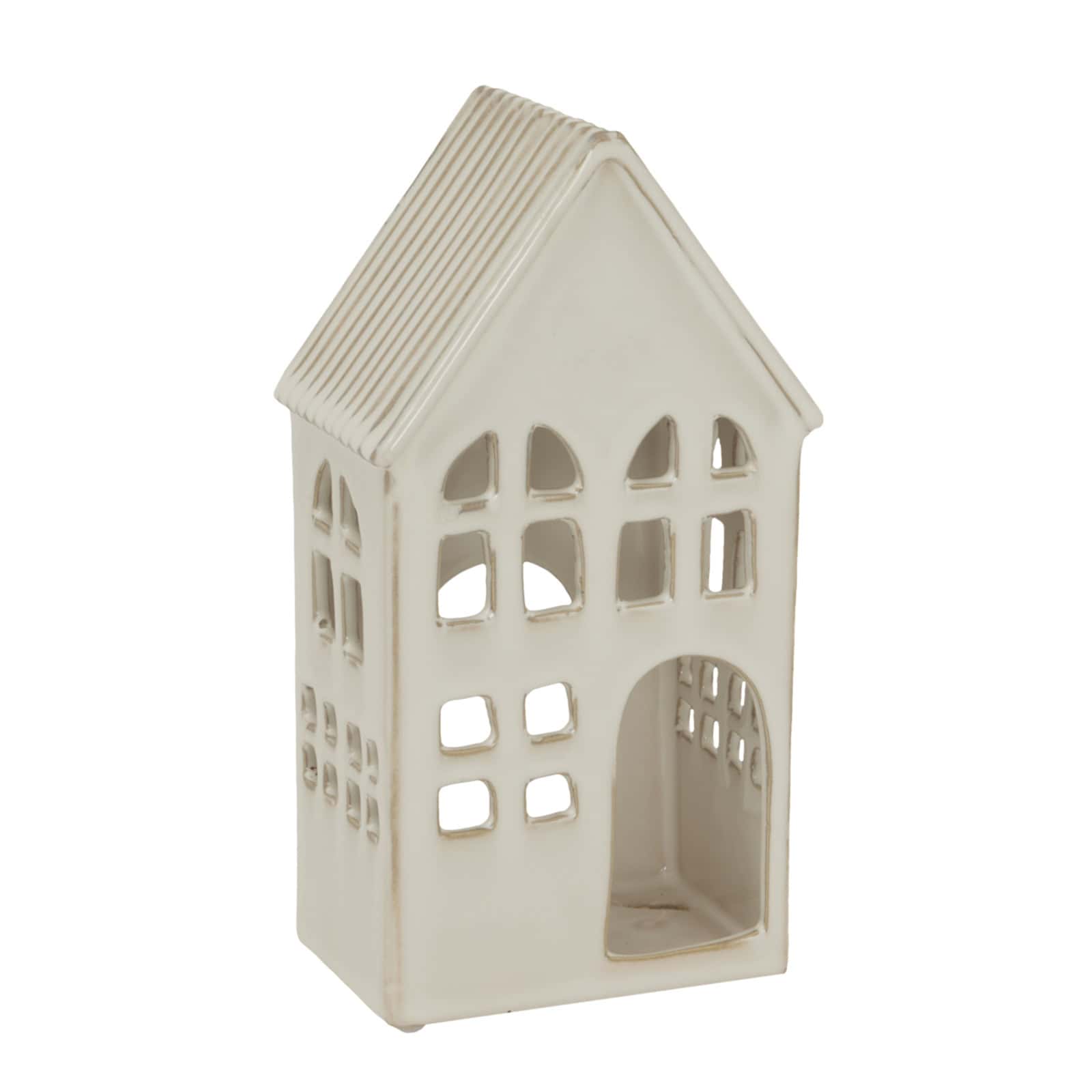 White Ceramic House Tea Light Holder – Bedroom