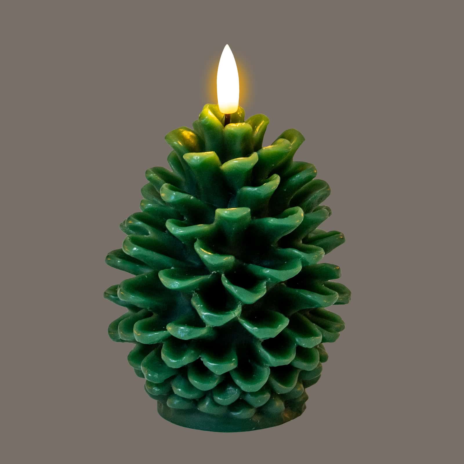 Luxe Collection Natural Glow Green Pinecone LED Wax Candle – Candles