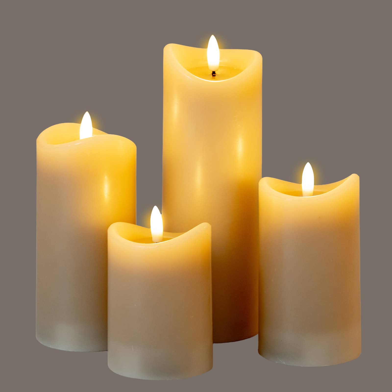 Luxe Collection Natural Glow 2.75x4 Taupe Melted LED Candle – Additional view