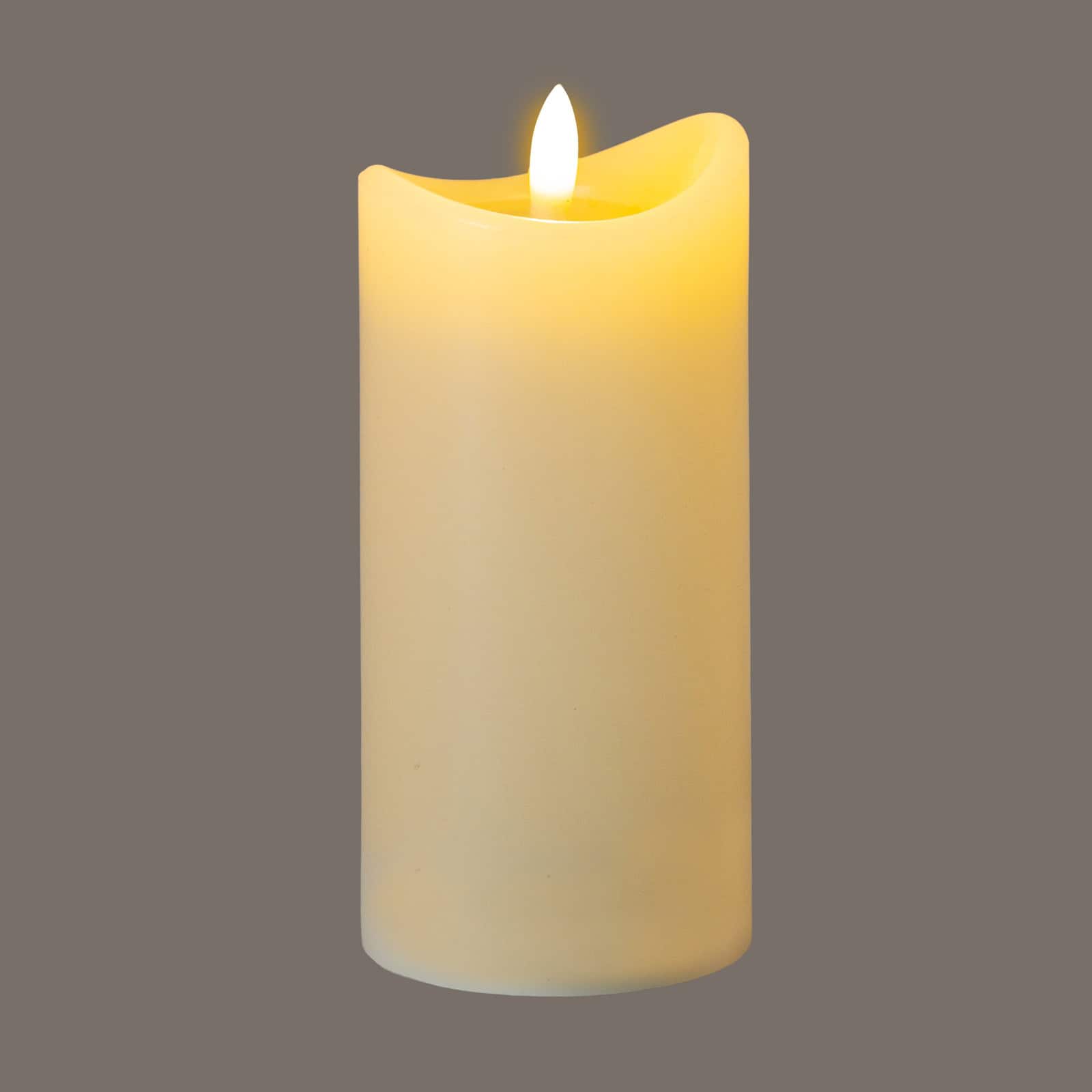 Luxe Collection Natural Glow 2.75x6 Cream Melted LED Candle – Material: Plastic