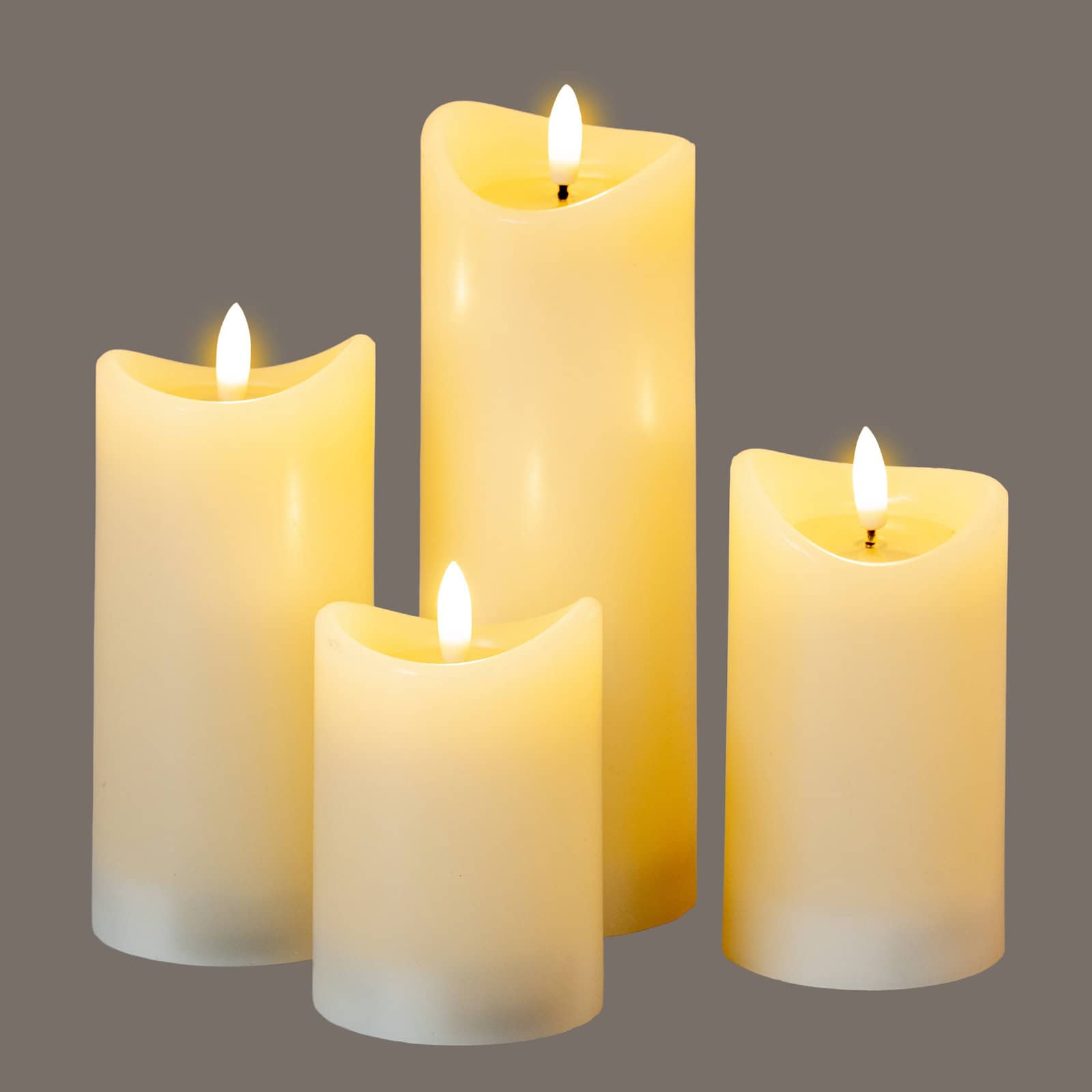 Luxe Collection Natural Glow 2.75x6 Cream Melted LED Candle – Additional view