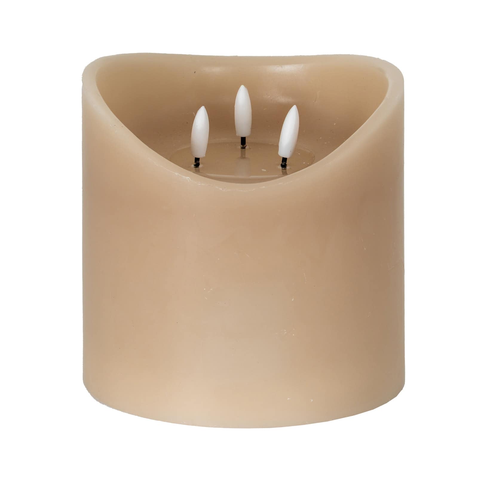 Luxe Collection Natural Glow 6×6 Taupe Melted LED Candle