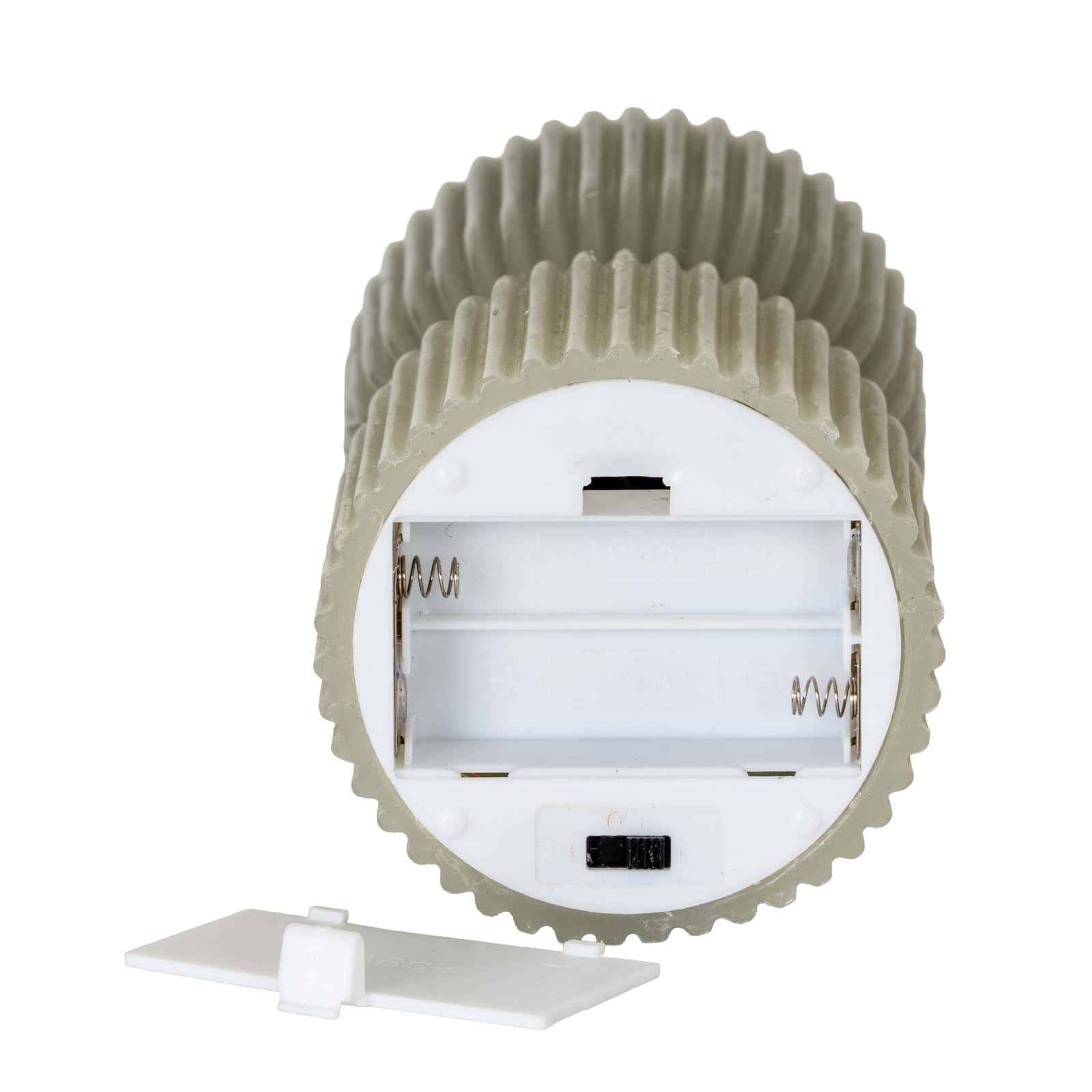 Luxe Collection Natural Glow 2.75x10 Grey Carved LED Candle – Additional view 2