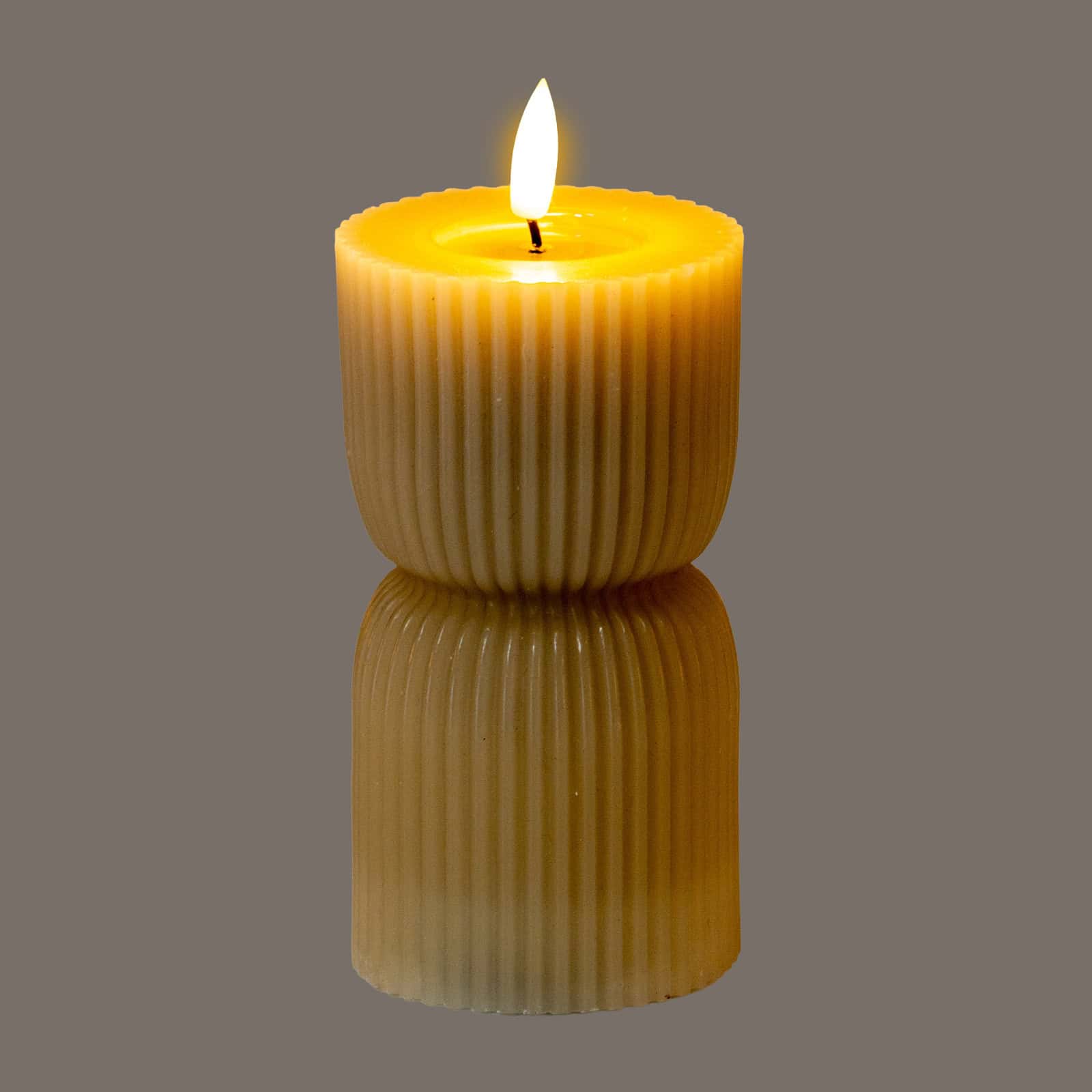 Luxe Collection Natural Glow 2.75x6 Stone Carved LED Candle – Material: Plastic