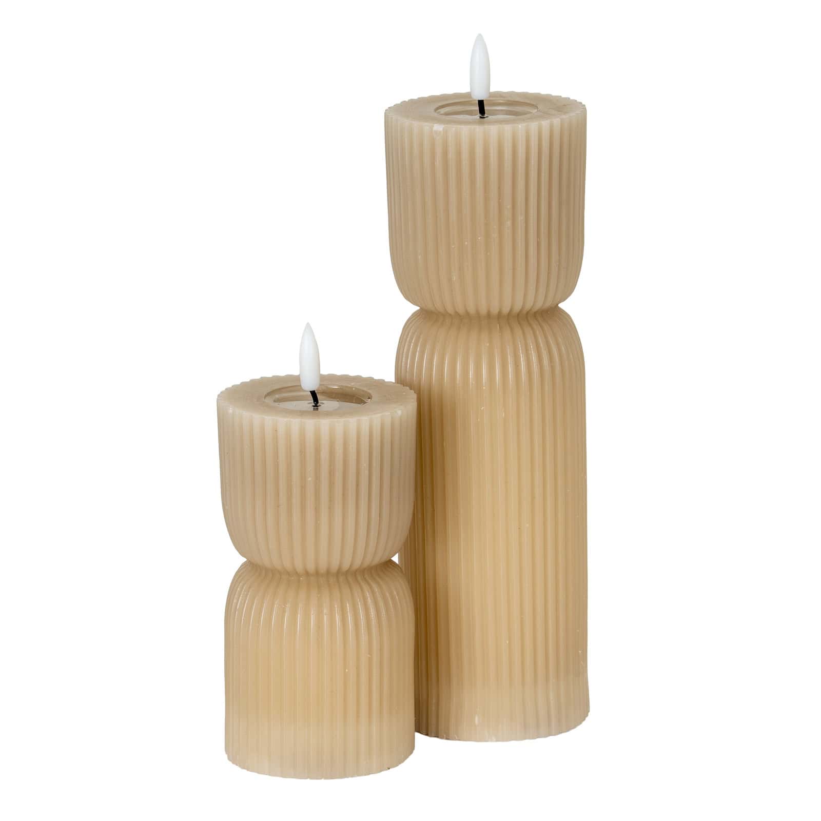 Luxe Collection Natural Glow 2.75x6 Stone Carved LED Candle – Candles