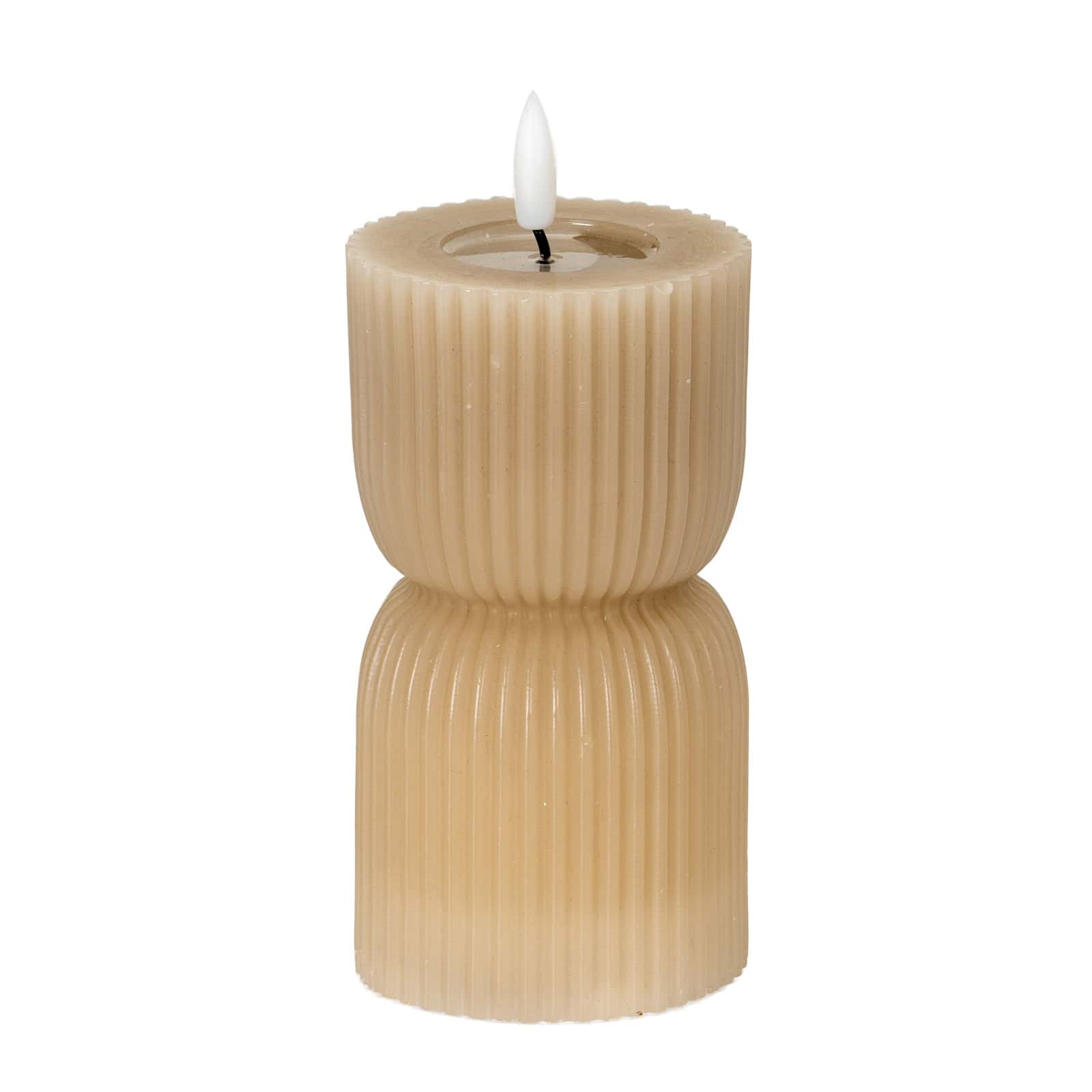 Luxe Collection Natural Glow 2.75×6 Stone Carved LED Candle
