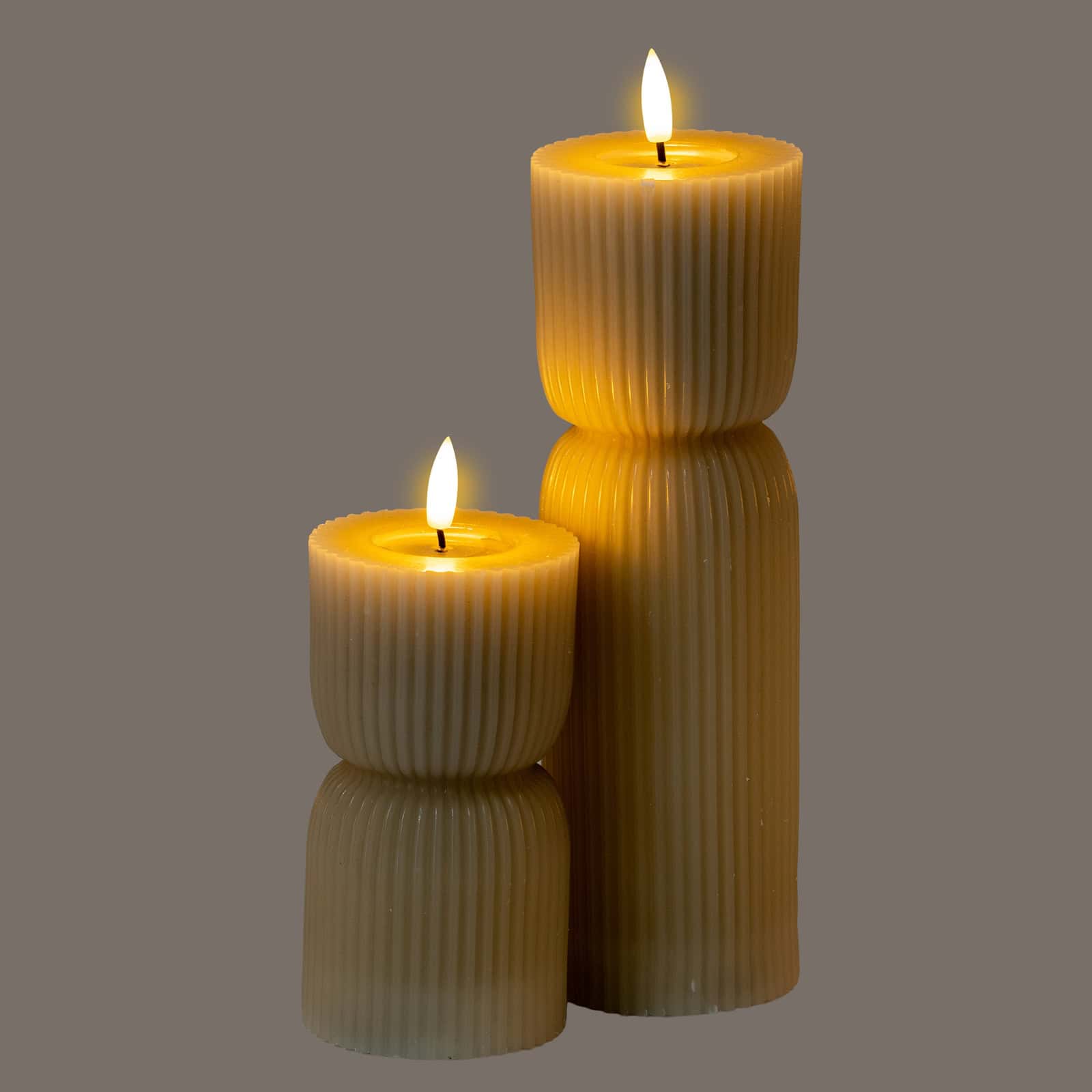 Luxe Collection Natural Glow 2.75x10 Stone Carved LED Candle – Additional view
