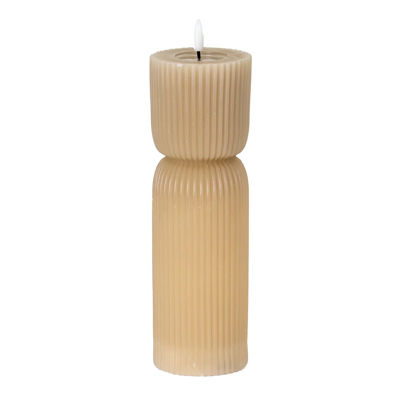 Luxe Collection Natural Glow 2.75×10 Stone Carved LED Candle