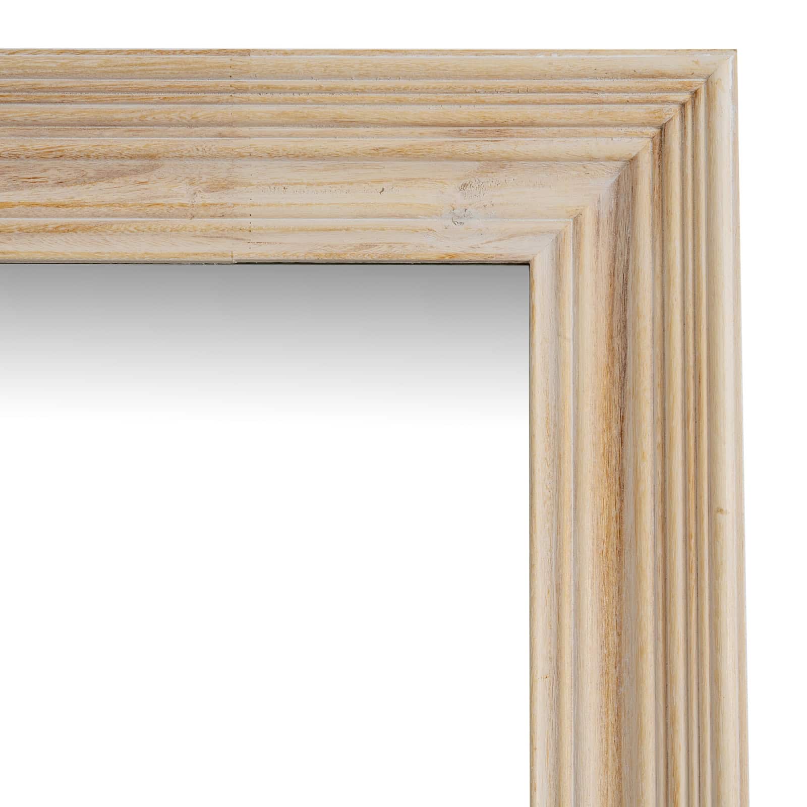 Washed Wood Large Framed Mirror – Colour: Brown