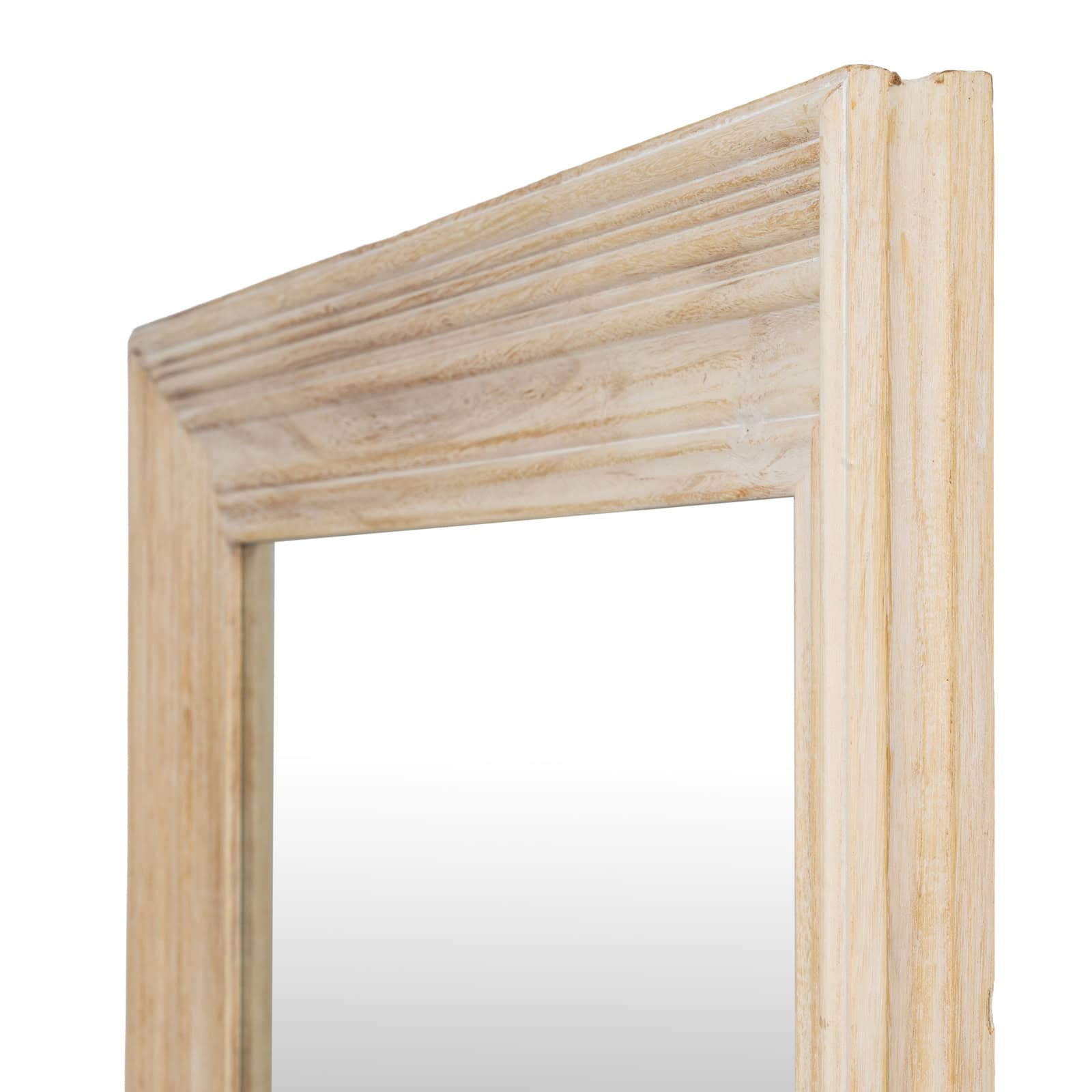 Washed Wood Large Framed Mirror – Material: Glass