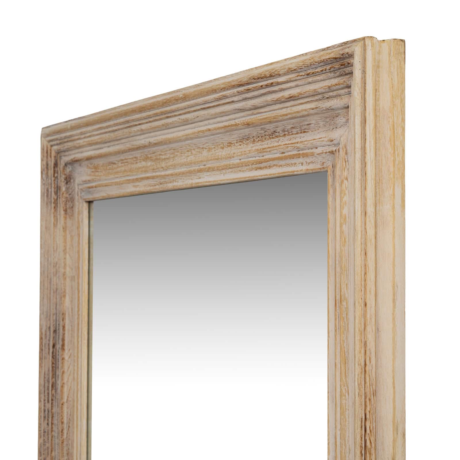 Washed Wood Framed Mirror – Material: Glass