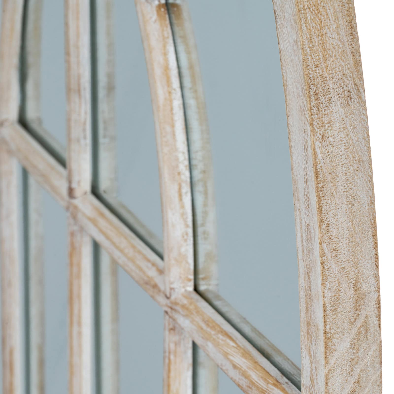 Washed Wood Arched Window Mirror – Wall Mirrors