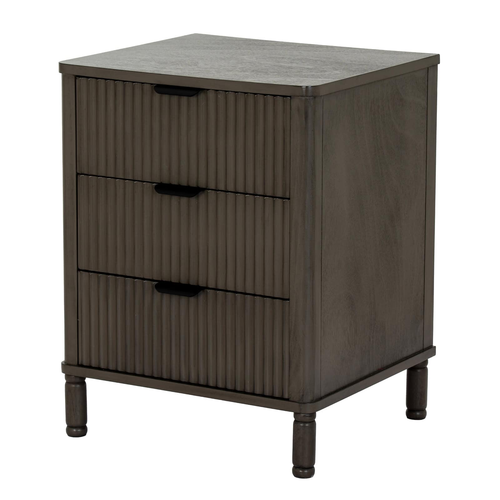 Reed Collection 3 Drawer Bedside Table – Colour: Brown
