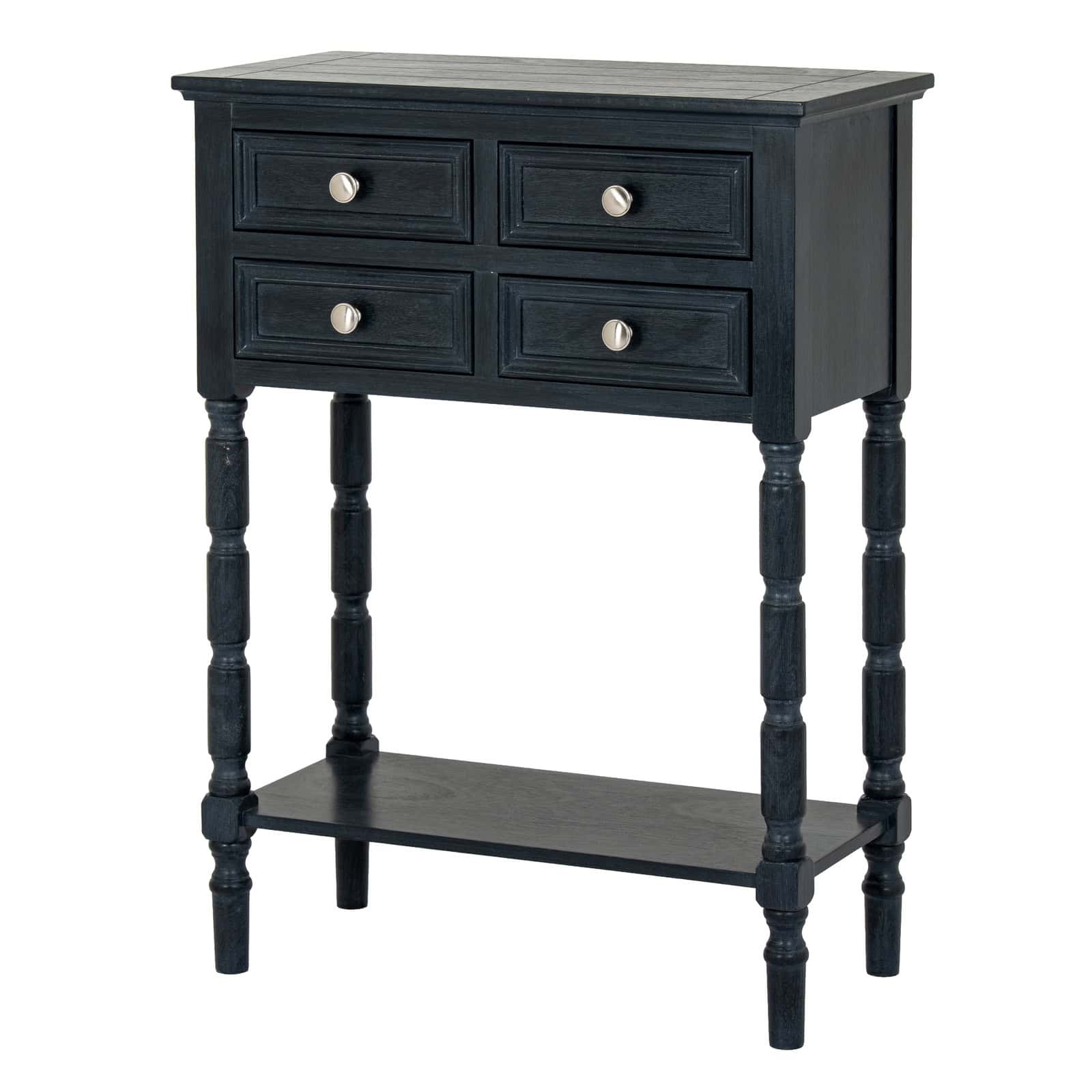 Contour Collection 4 Drawer Side Table – Colour: Black