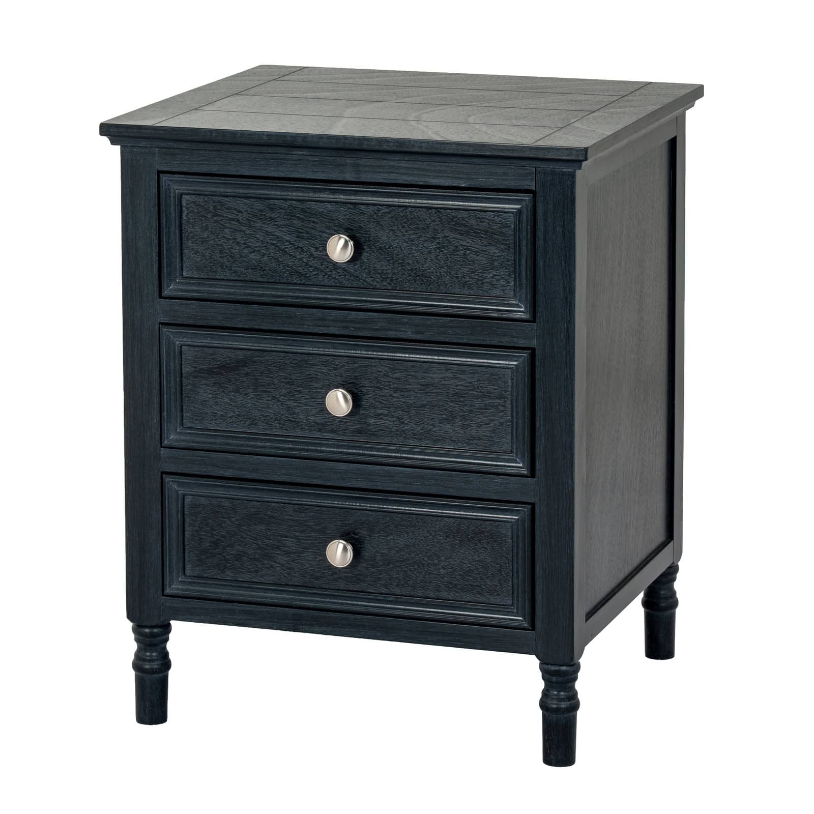 Contour Collection 3 Drawer Side Table – Colour: Black